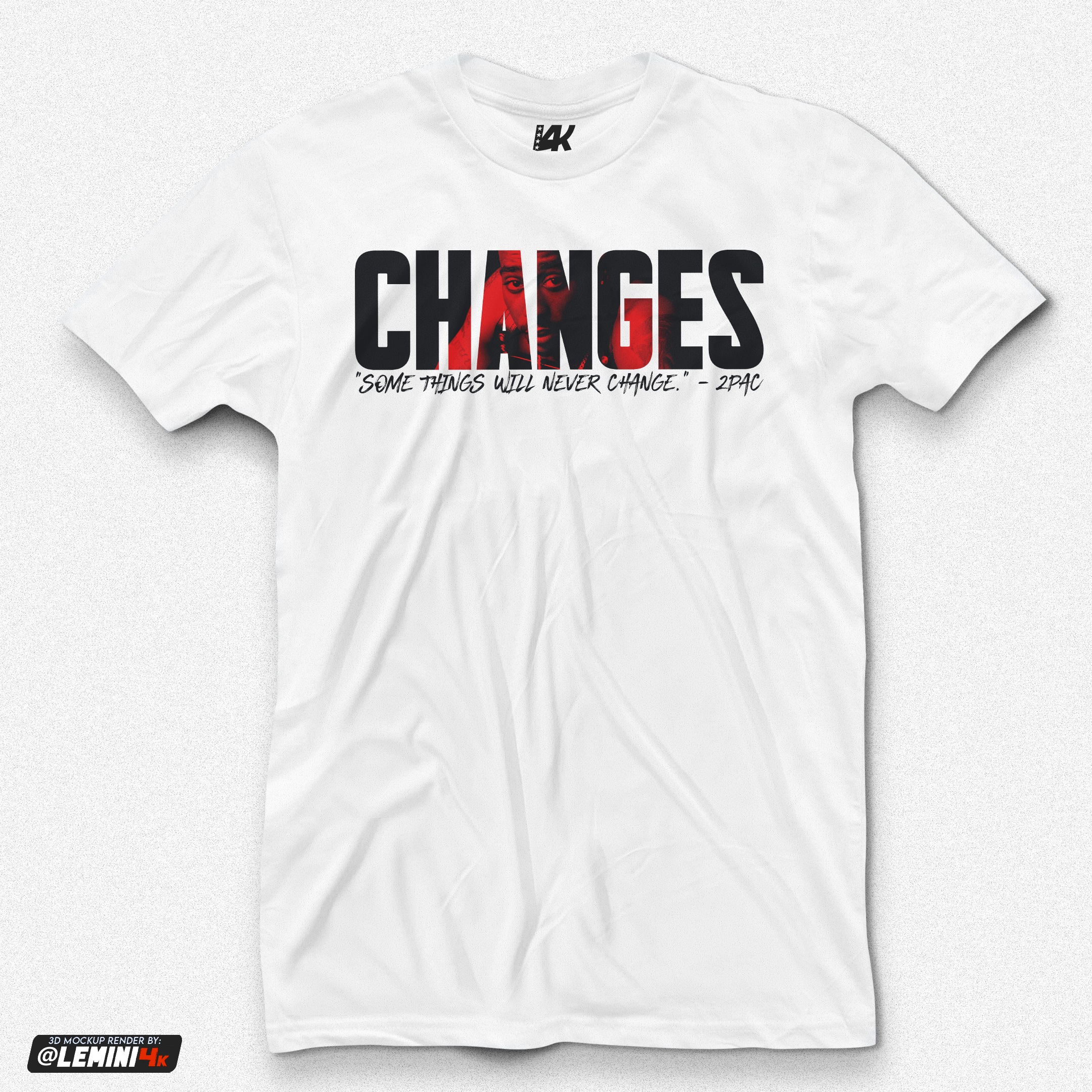 2Pac Changes "Some Things Will Never Change" Illustration T-Shirt.