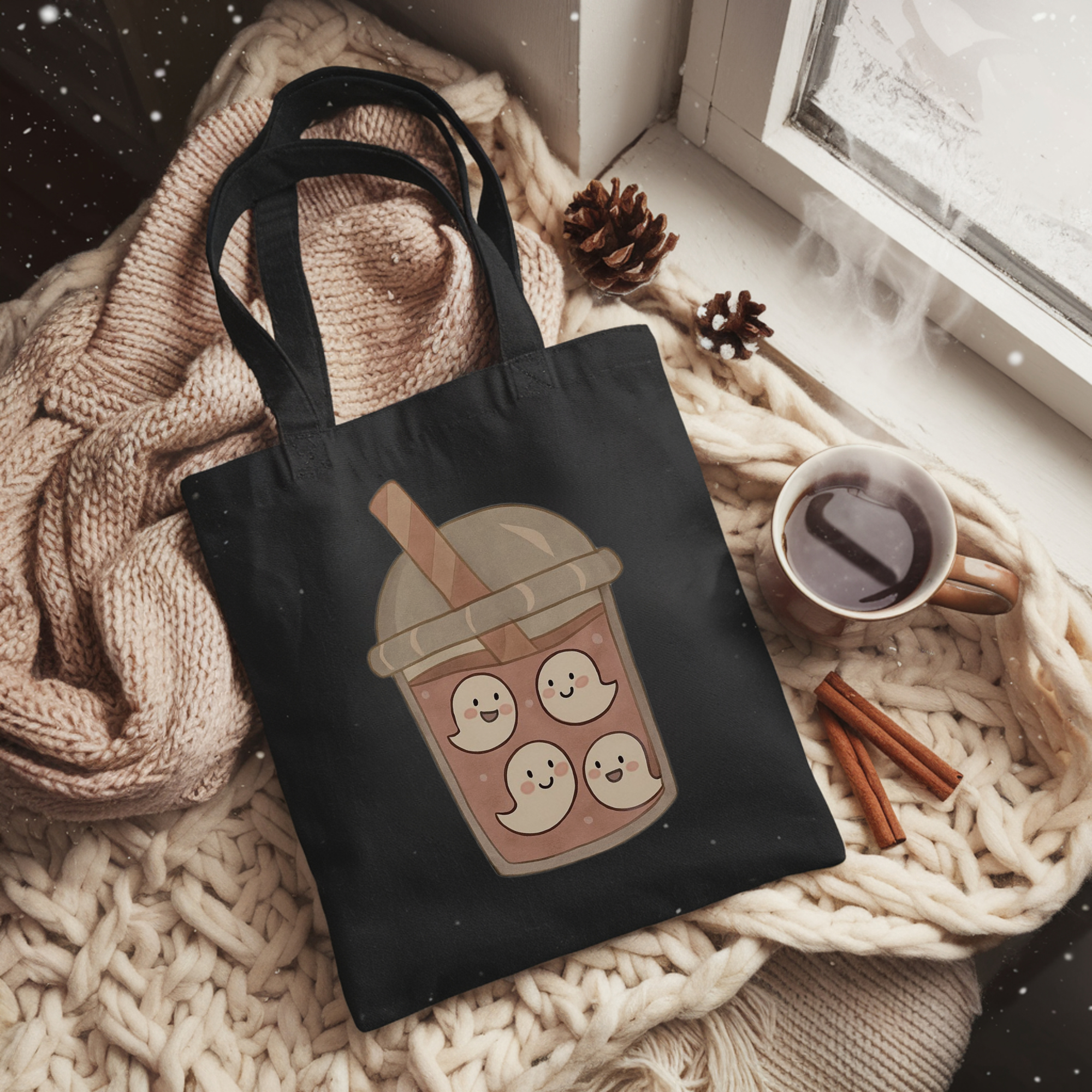 Ghost Boba Tote Bag Ghost Boba Tote Bag