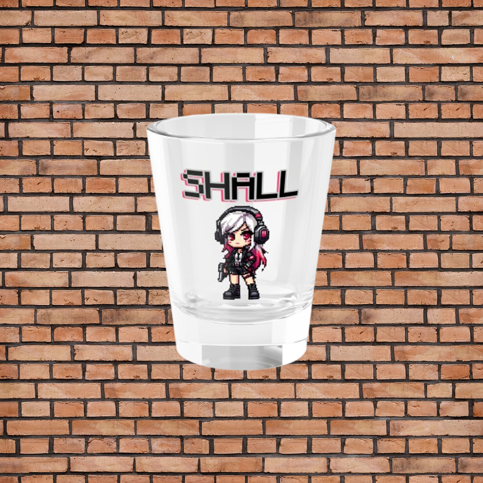 SHALL 8-Bit Shot Glass, 1.5oz SHALL 8-Bit Shot Glass, 1.5oz