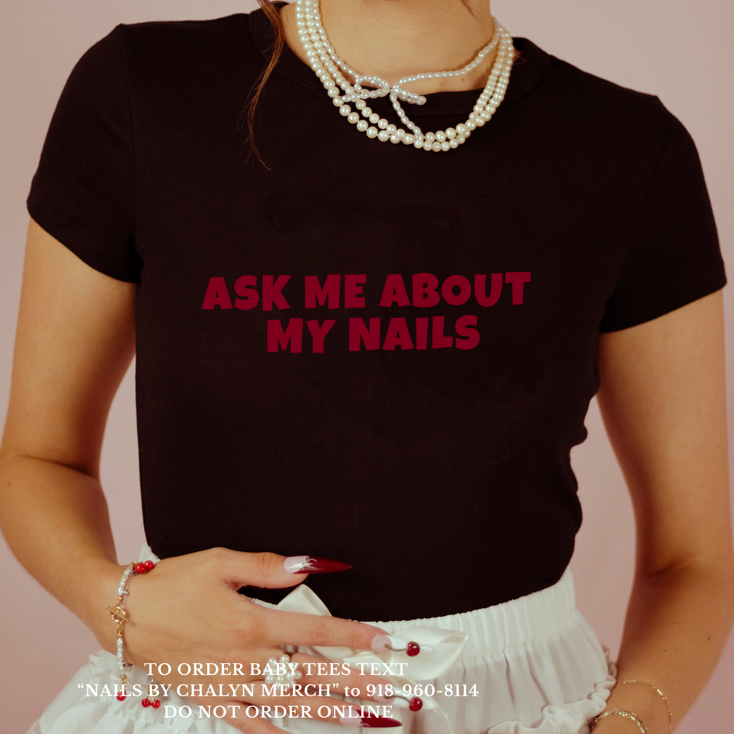 Ask Me about My Nails? Bella &amp; Canvas Baby Tee product thumbnail image