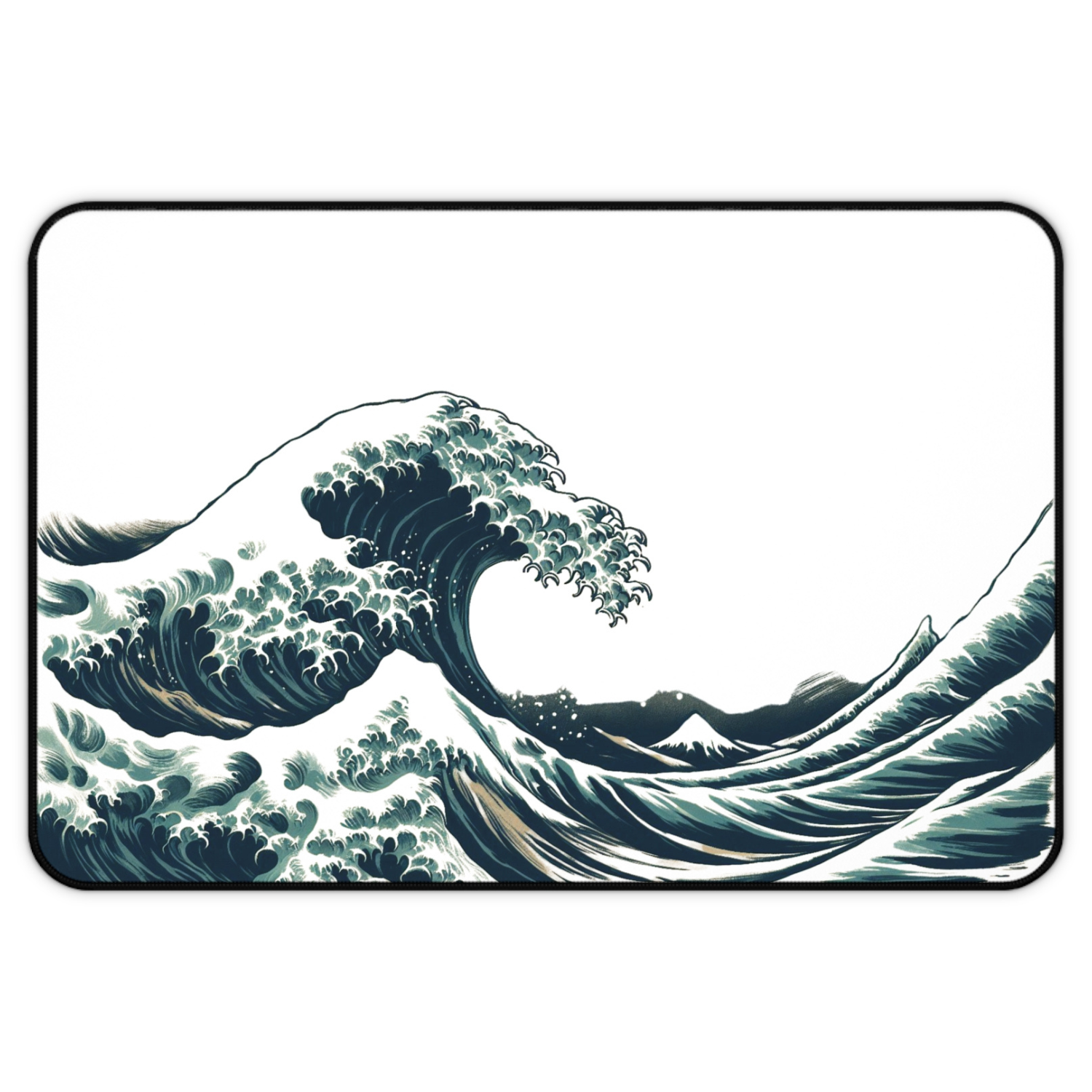 The Great Wave Inspired Desk Mat - Ukiyo-e Style Print | Artistic Mouse Pad, Home Office Accessory, Gaming Desk Decor, Zen Workspace Decoration