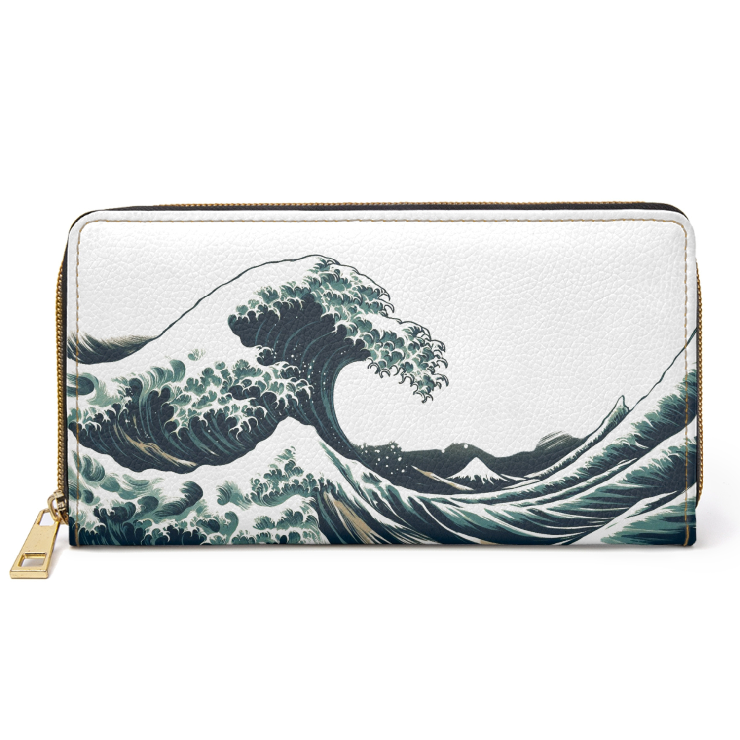 The Great Wave Inspired  Zipper Wallet – Hokusai Inspired Elegant Wallet, Cool Accessories, Gift for Her, Travel Wallet, Minimalist Style, Fashion Statement