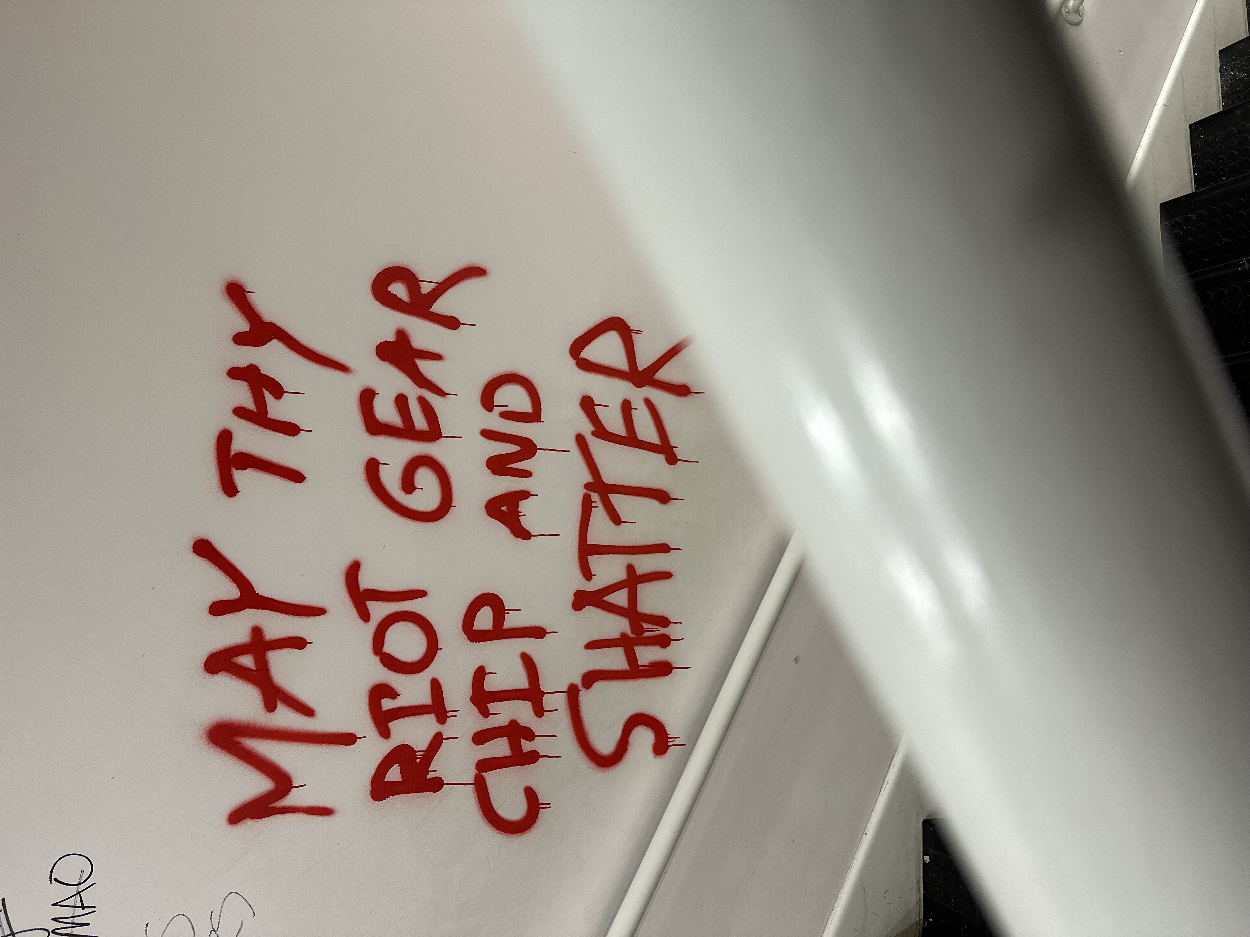 "May thy riot gear chip and shatter" graffiti Tee product thumbnail image