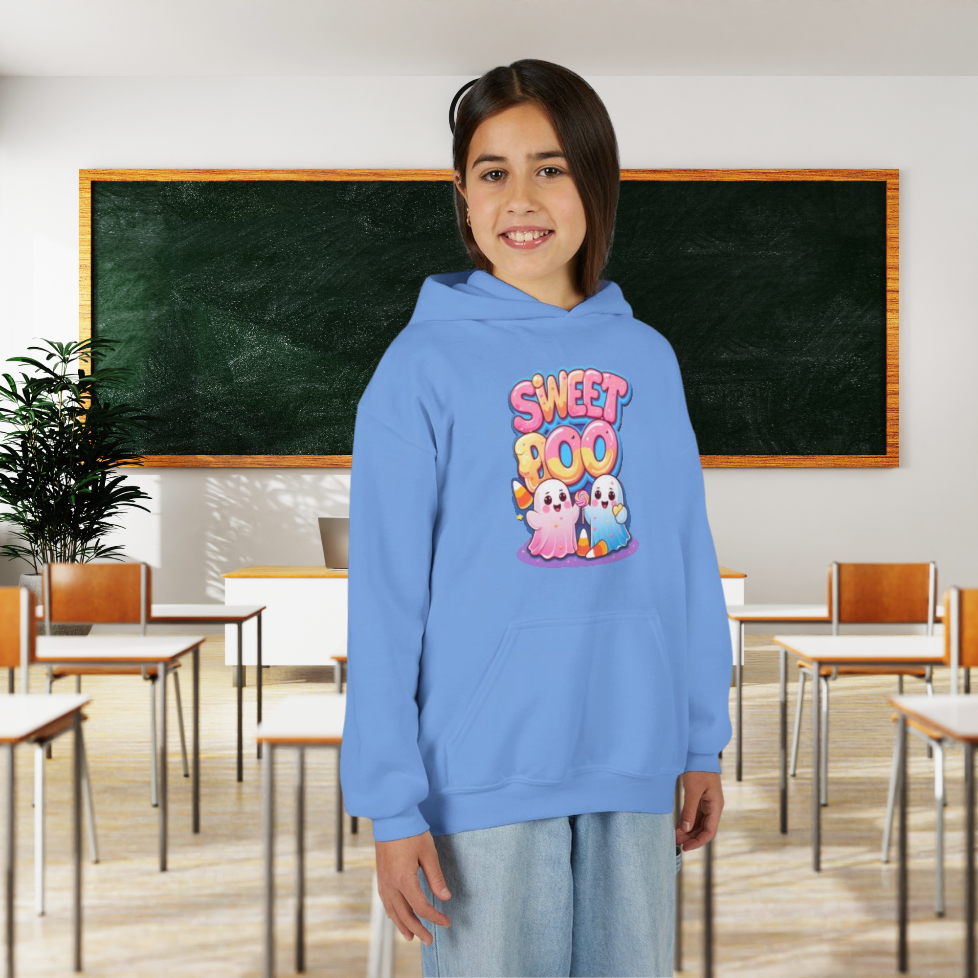 Youth Halloween Hoodie Sweet Boo Ghost Sweatshirt | Cute Kawaii Pastel Ghost Hoodie | Trick or Treat Candy Corn Youth Pullover product thumbnail image Youth Halloween Hoodie Sweet Boo Ghost Sweatshirt | Cute Kawaii Pastel Ghost Hoodie | Trick or Treat Candy Corn Youth Pullover product thumbnail image