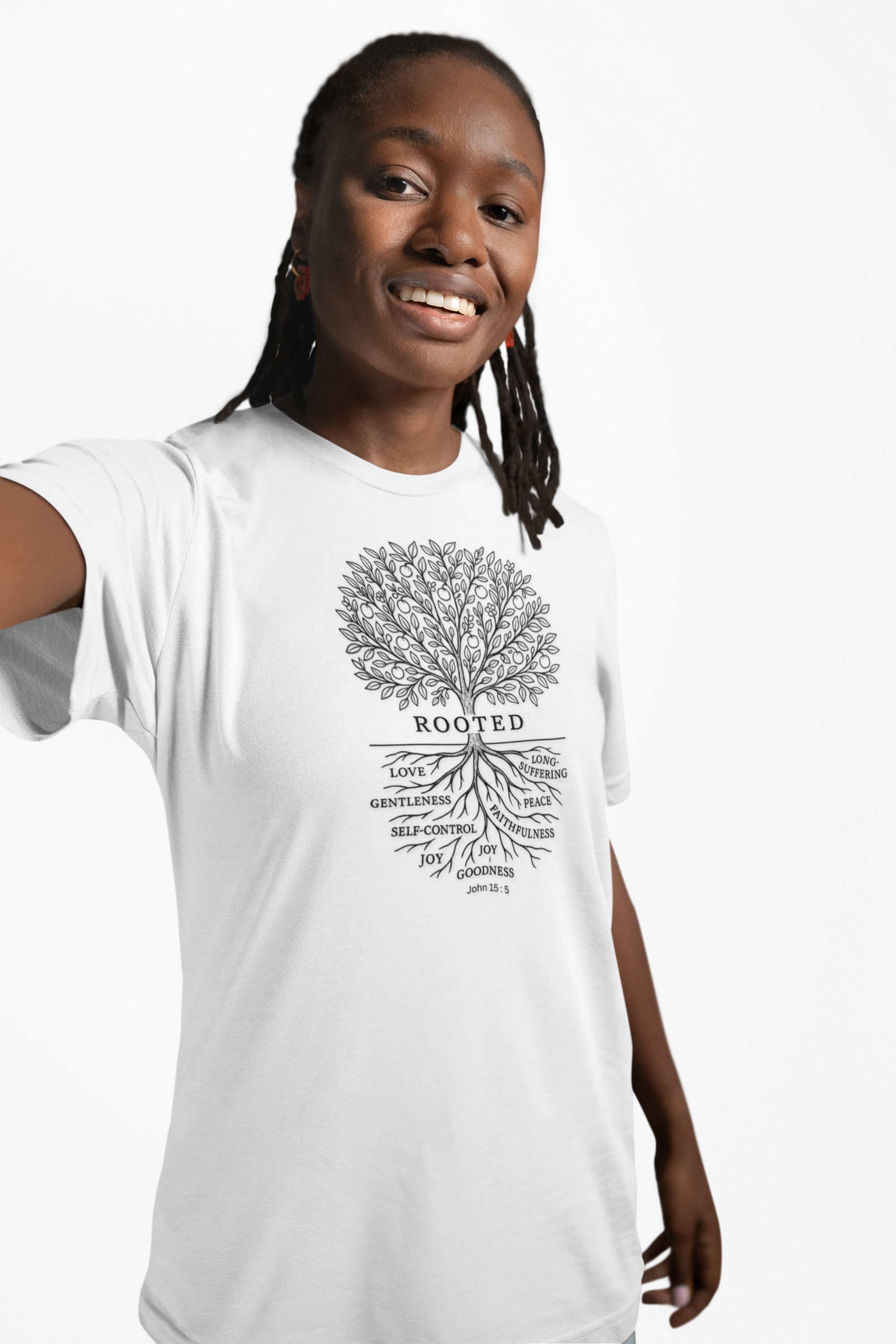 "Rooted" - Fruit of the Spirit Design Unisex Tee product thumbnail image "Rooted" - Fruit of the Spirit Design Unisex Tee product thumbnail image