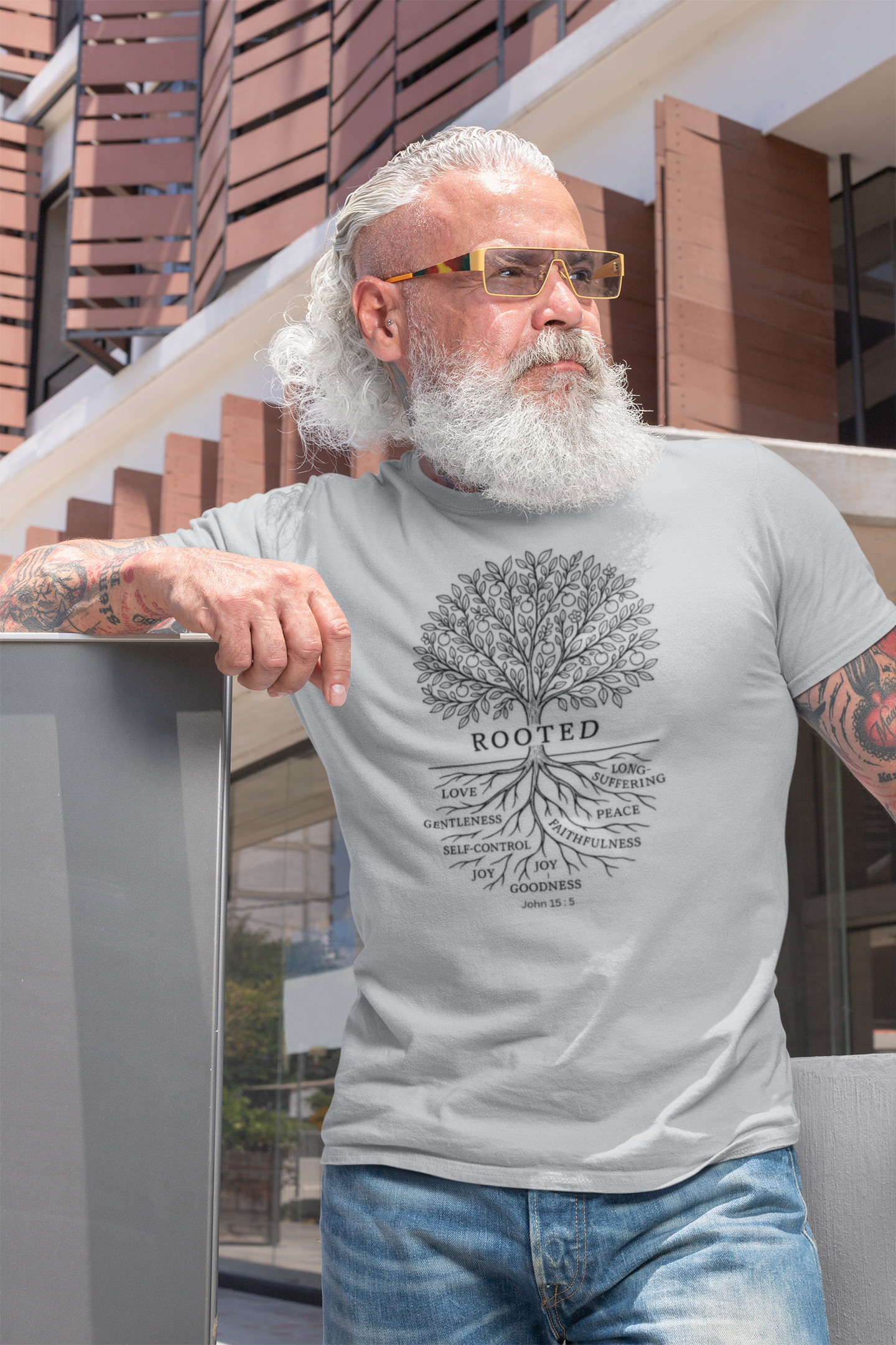 "Rooted" - Fruit of the Spirit Design Unisex Tee product thumbnail image "Rooted" - Fruit of the Spirit Design Unisex Tee product thumbnail image