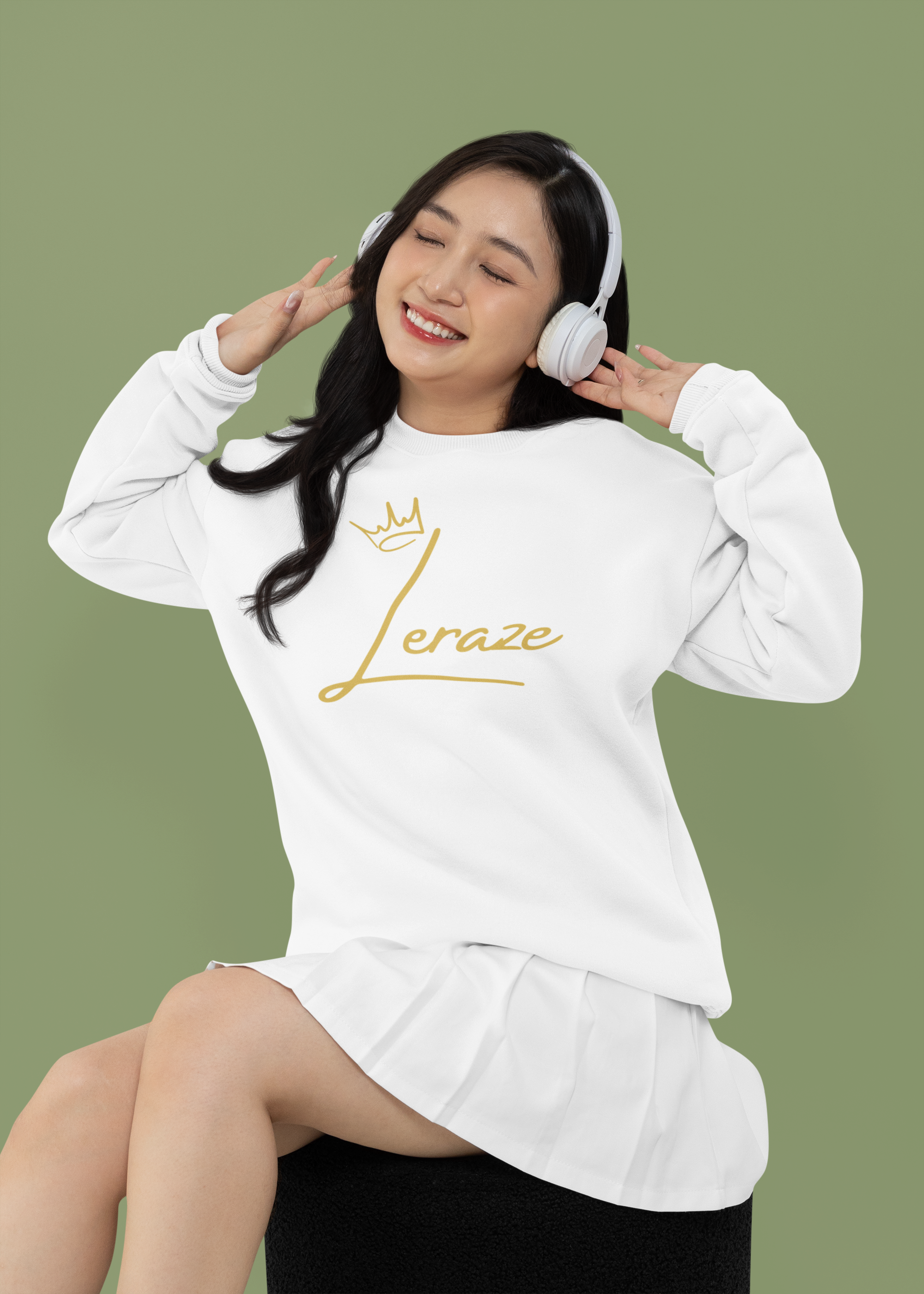 Luxurious Gold Leraze Crewneck Sweatshirt – Cozy Unisex Top, Fall Fashion, Gift for Her, Birthday, Casual Layering, Luxurious Gold Leraze Crewneck Sweatshirt – Limited Edition, Exclusive Collection