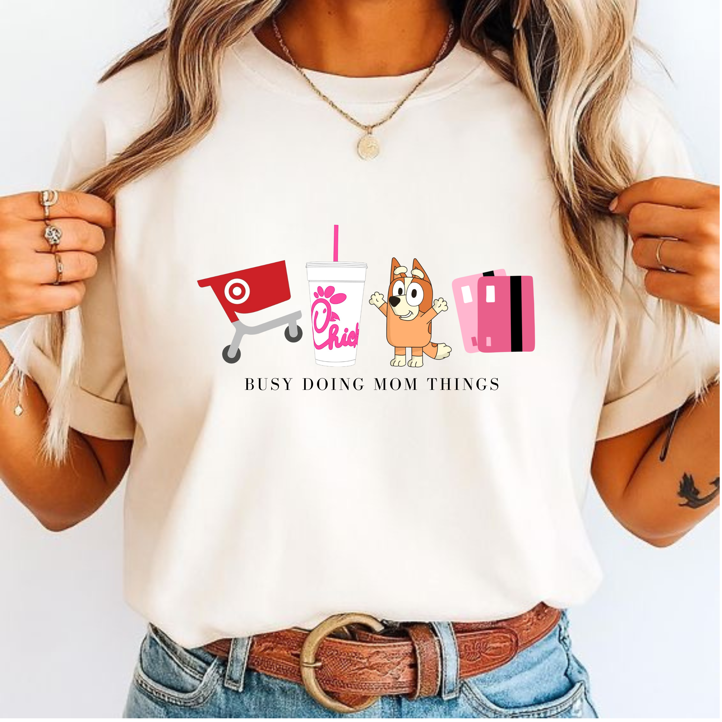 Playful Cartoon T-shirt for moms, Ideal for Birthdays, Casual Wear, Gifts, Family Gatherings, Animal Lovers product thumbnail image