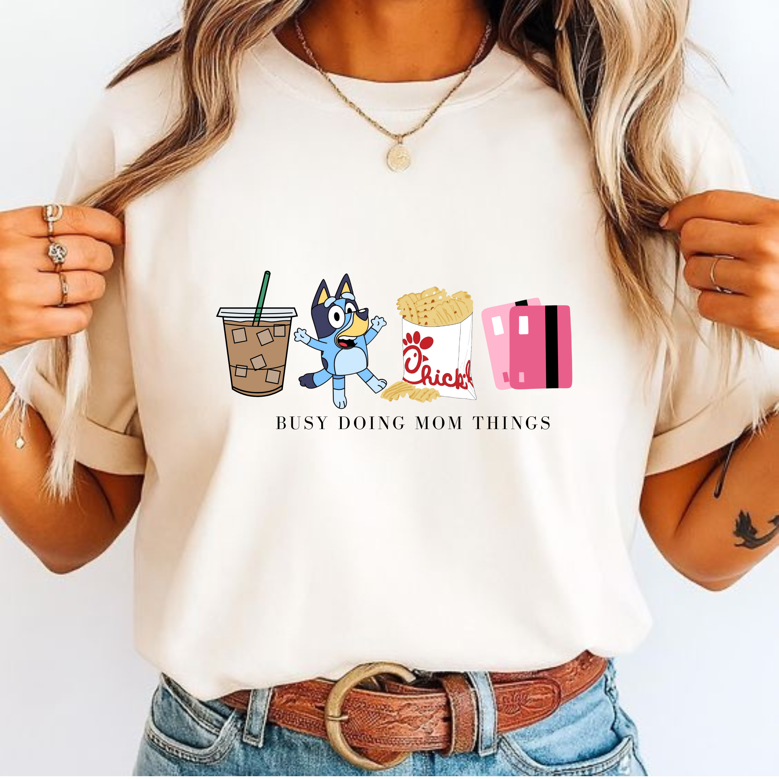 Playful Cartoon T-shirt for moms, Ideal for Birthdays, Casual Wear, Gifts, Family Gatherings, Animal Lovers product thumbnail image