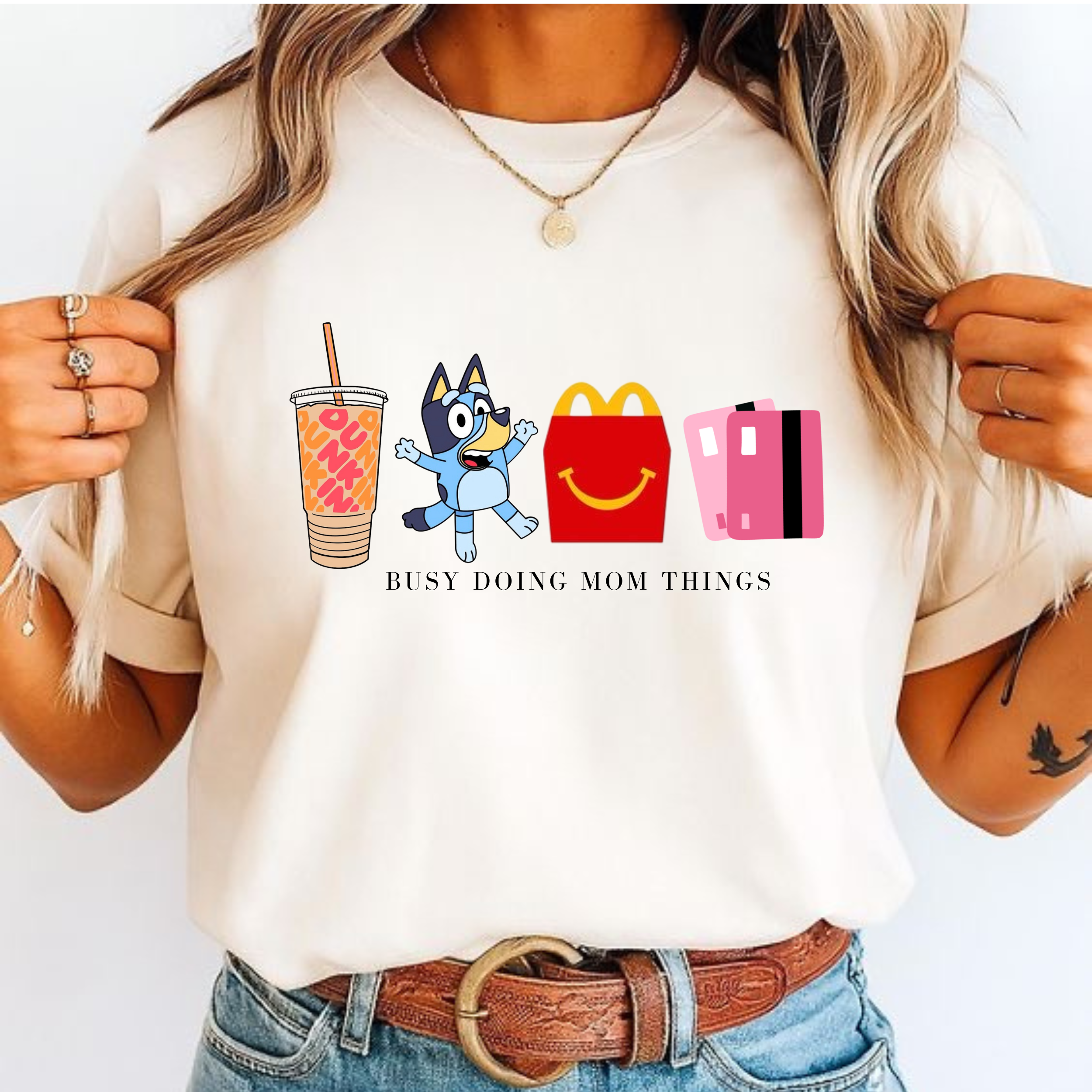 Playful Cartoon T-shirt for moms, Ideal for Birthdays, Casual Wear, Gifts, Family Gatherings, Animal Lovers product thumbnail image