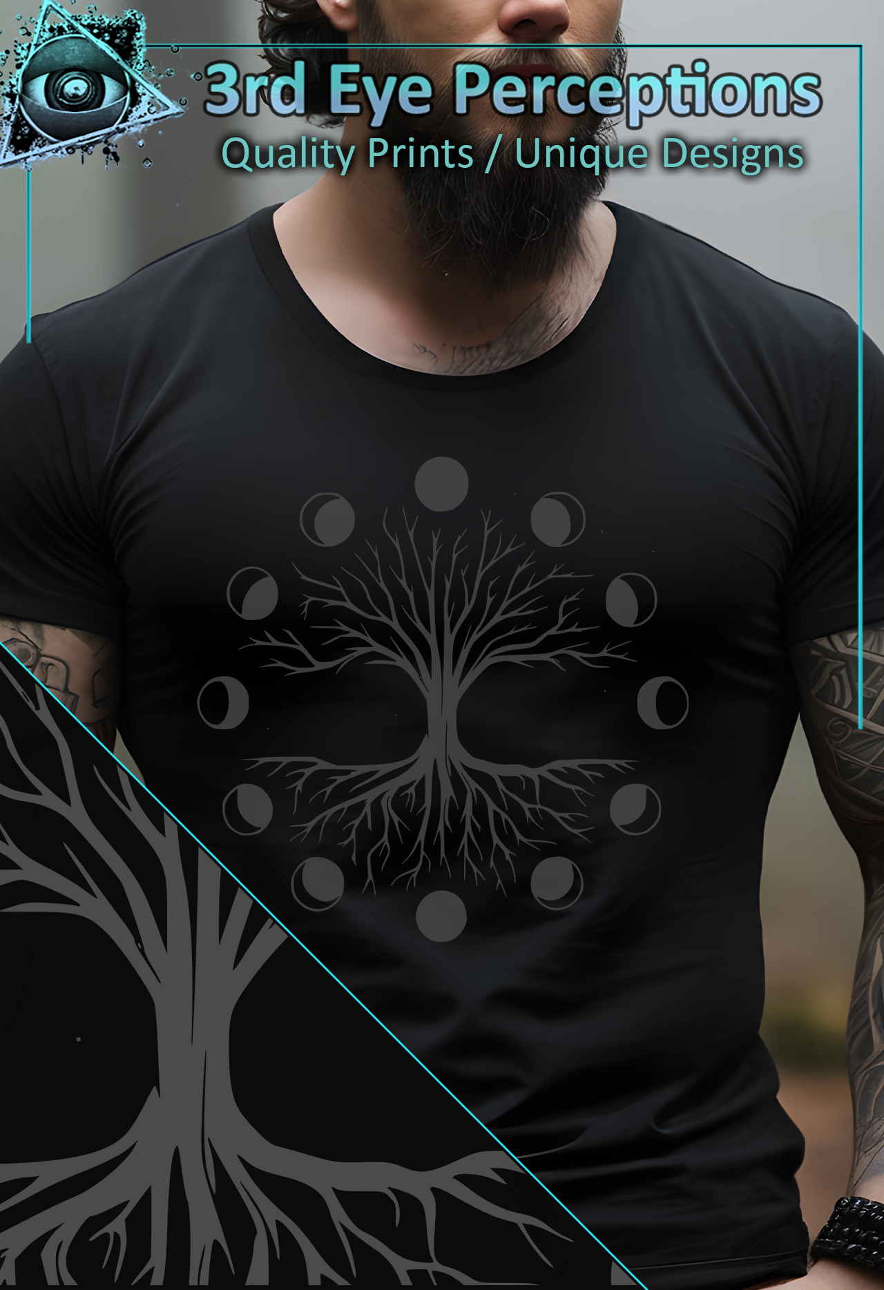 Tree of Life Moon Phases Gothic Pagan Graphic Grey product thumbnail image Tree of Life Moon Phases Gothic Pagan Graphic Grey product thumbnail image