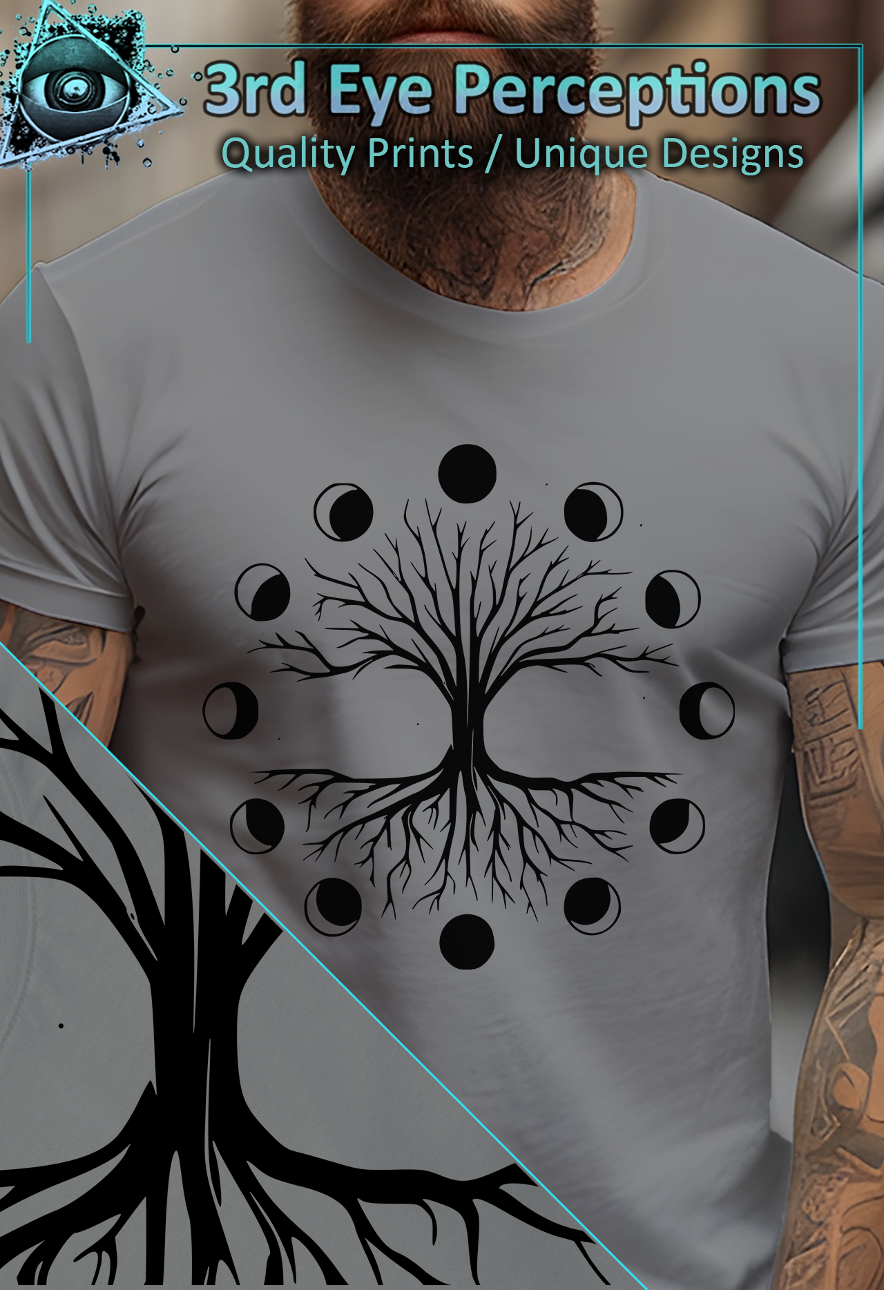 Tree of Life Moon Phases Gothic Pagan Graphic Black product thumbnail image Tree of Life Moon Phases Gothic Pagan Graphic Black product thumbnail image