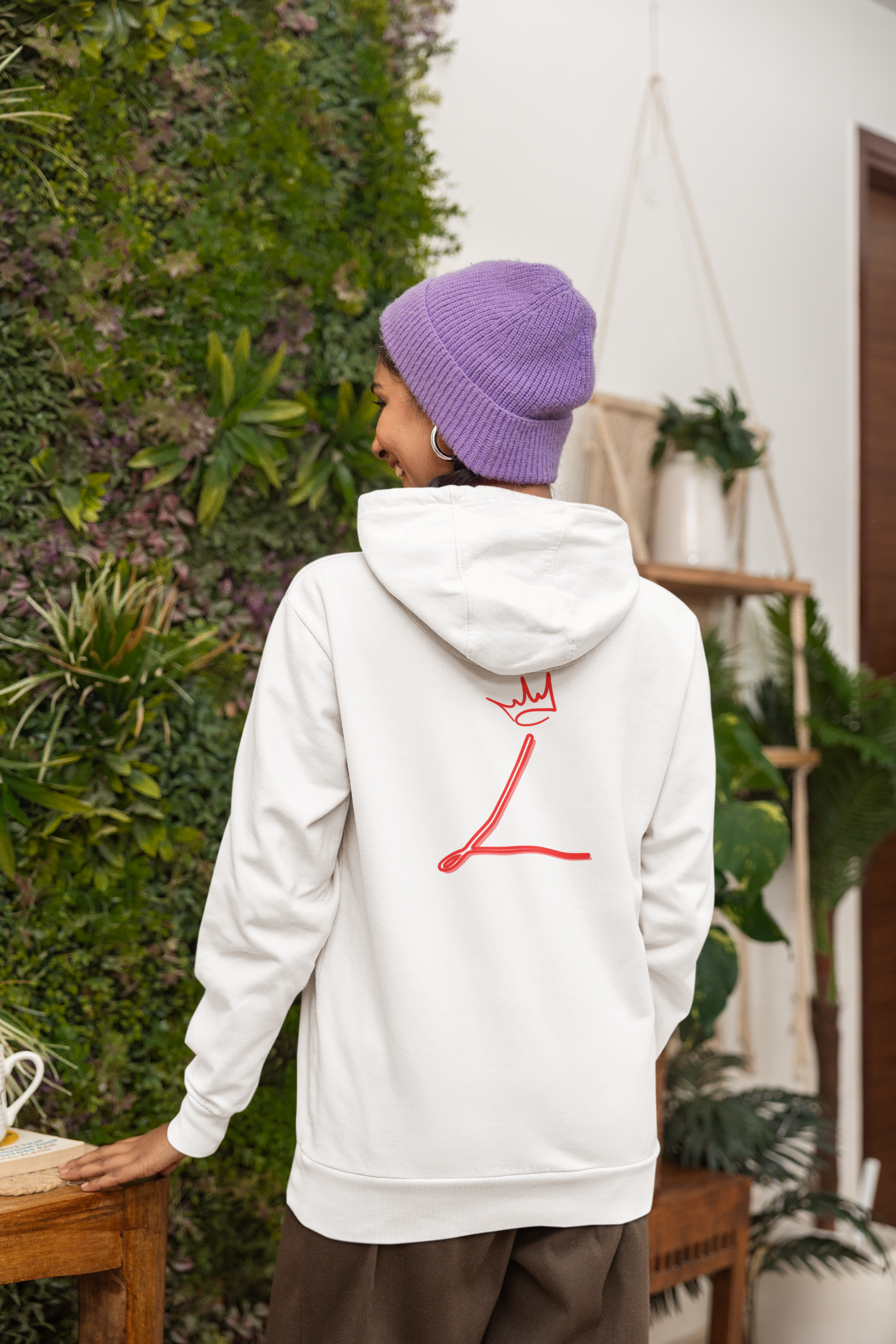 Stylish Fleece Hoodie with Playful Design, Cozy Leraze Collection Sweatshirt for Casual Outings, Perfect Gift for Holidays, Trendy Layering Piece, Ideal  product thumbnail image