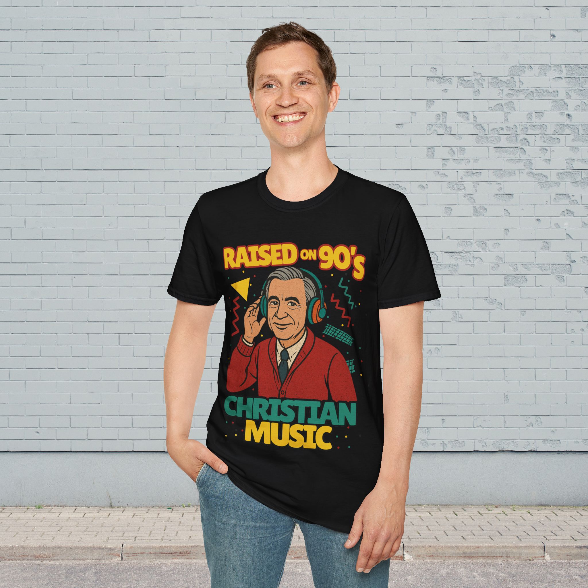 Raised on 90s Christian Music Softstyle T-Shirt -A wink to nostalgia product thumbnail image Raised on 90s Christian Music Softstyle T-Shirt -A wink to nostalgia product thumbnail image