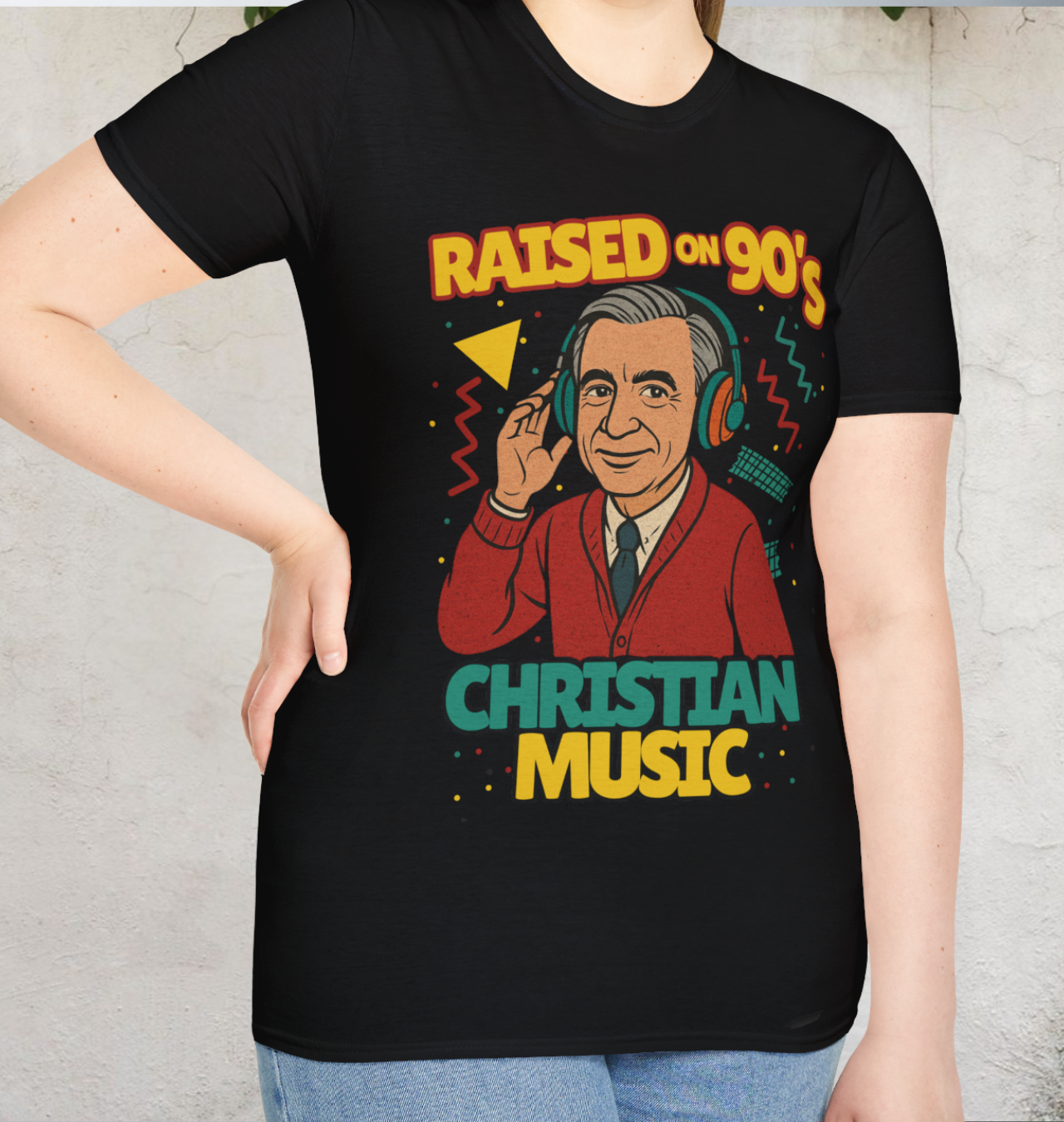 Raised on 90s Christian Music Softstyle T-Shirt -A wink to nostalgia product thumbnail image Raised on 90s Christian Music Softstyle T-Shirt -A wink to nostalgia product thumbnail image
