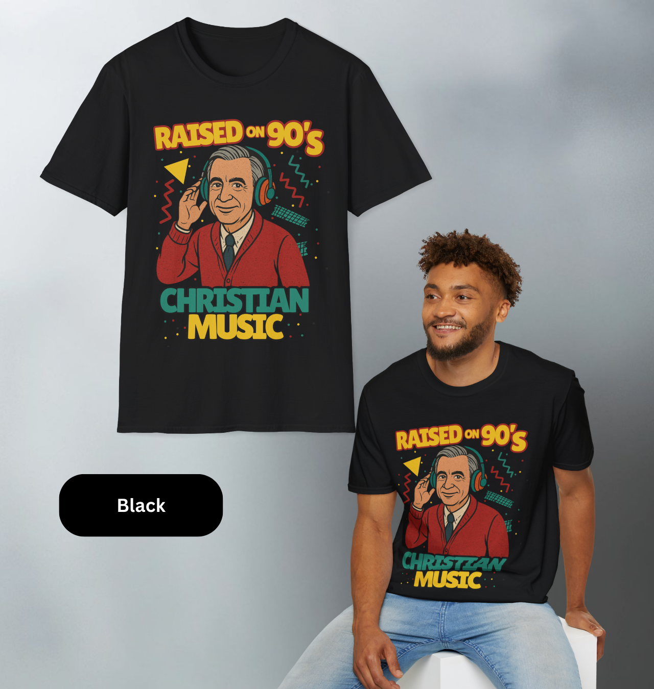 Raised on 90s Christian Music Softstyle T-Shirt -A wink to nostalgia product thumbnail image Raised on 90s Christian Music Softstyle T-Shirt -A wink to nostalgia product thumbnail image