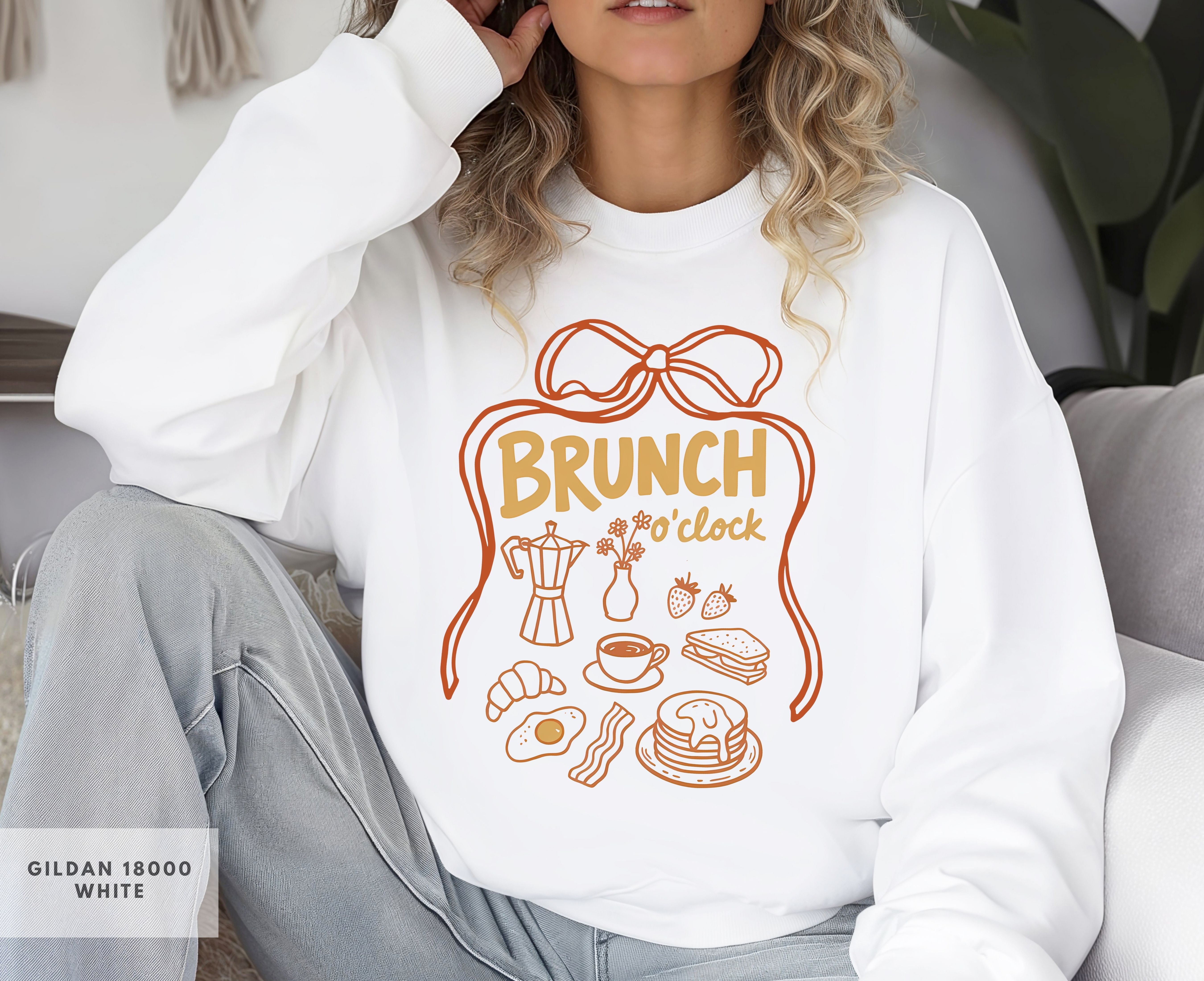 Brunch O'clock Sweatshirt, Foodie Crewneck, Cute Girlfriend Gift, Fun Coffee Design, Funny Gift for Friend or Coworker product thumbnail image