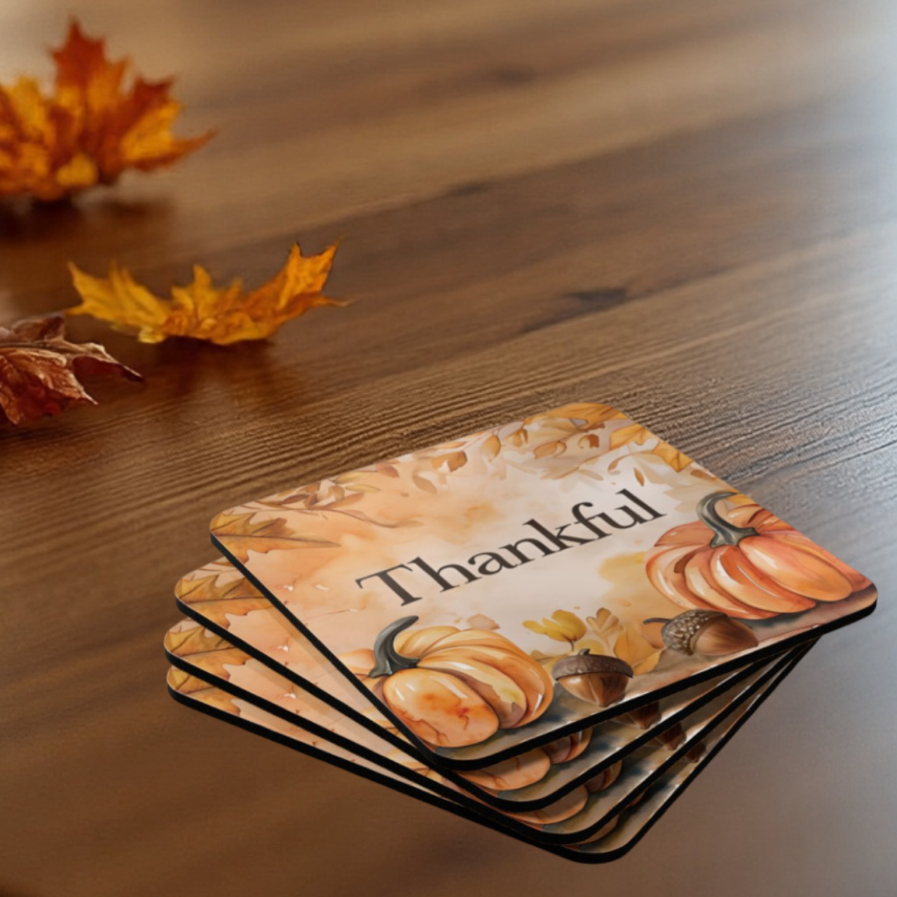 Fall 4 piece Coaster Set | Home Décor Autumn Drinkware | Housewarming Gift product thumbnail image Fall 4 piece Coaster Set | Home Décor Autumn Drinkware | Housewarming Gift product thumbnail image