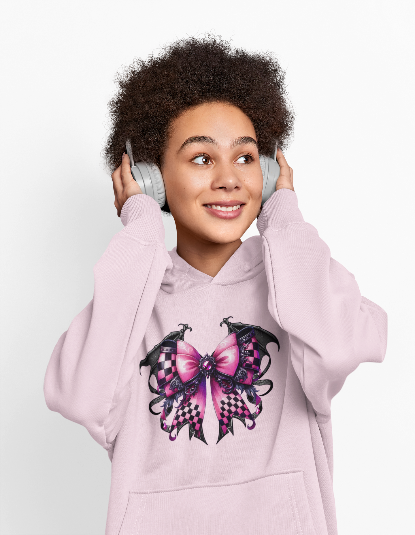 Chic Bow Graphic Hoodie, Cozy Gift for Women, Trendy Fashion Sweatshirt, Cute Casual Wear, Cool Street Style, Perfect for Every Occasion product thumbnail image