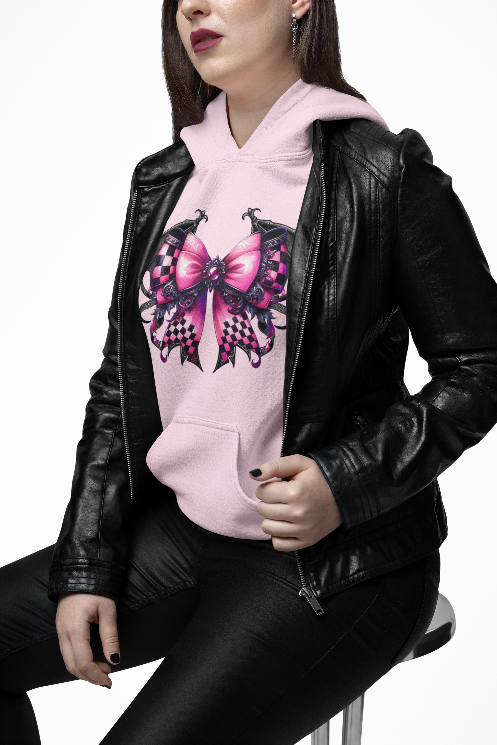 Chic Bow Graphic Hoodie, Cozy Gift for Women, Trendy Fashion Sweatshirt, Cute Casual Wear, Cool Street Style, Perfect for Every Occasion product thumbnail image