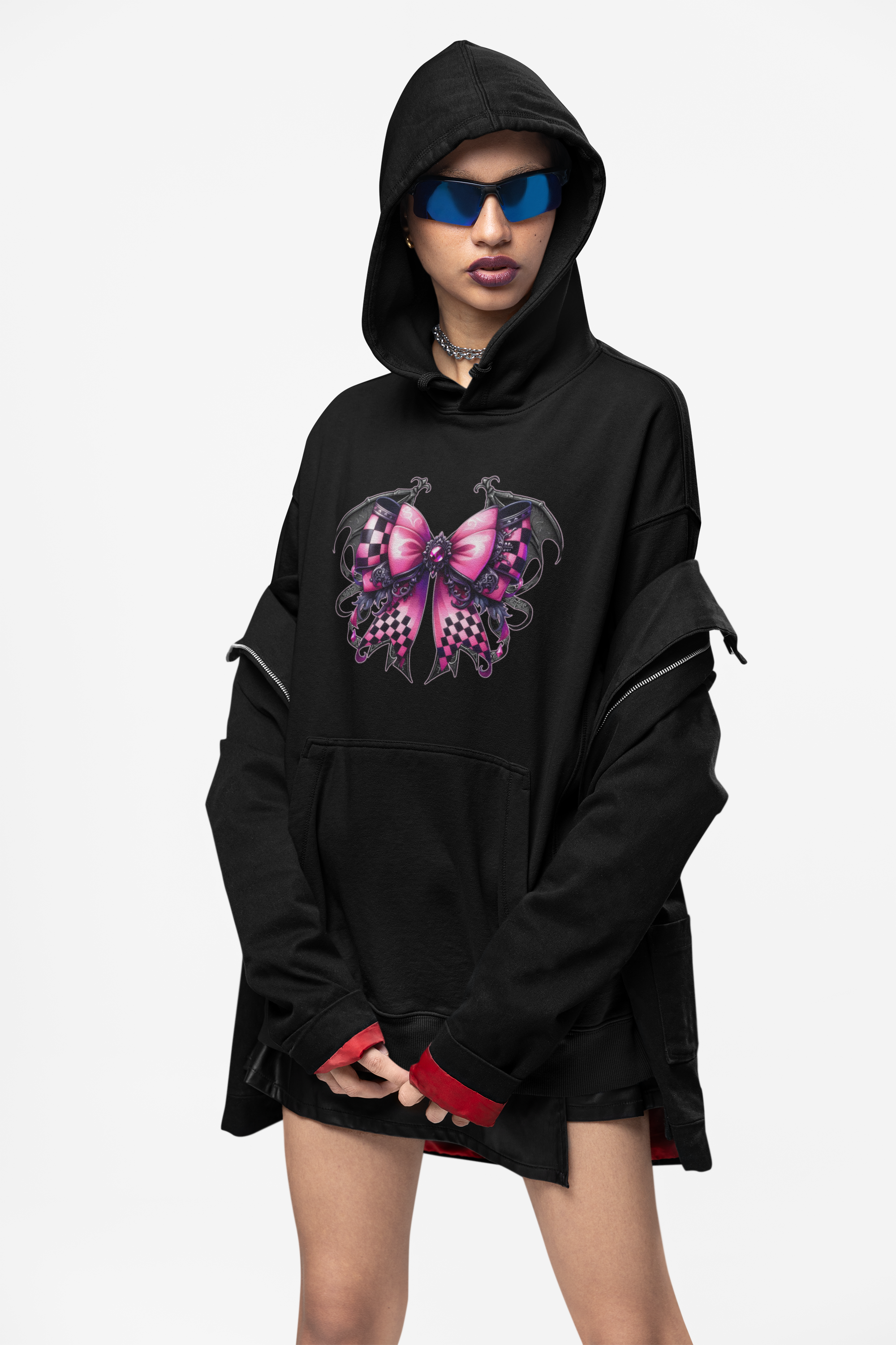 Chic Bow Graphic Hoodie, Cozy Gift for Women, Trendy Fashion Sweatshirt, Cute Casual Wear, Cool Street Style, Perfect for Every Occasion product thumbnail image
