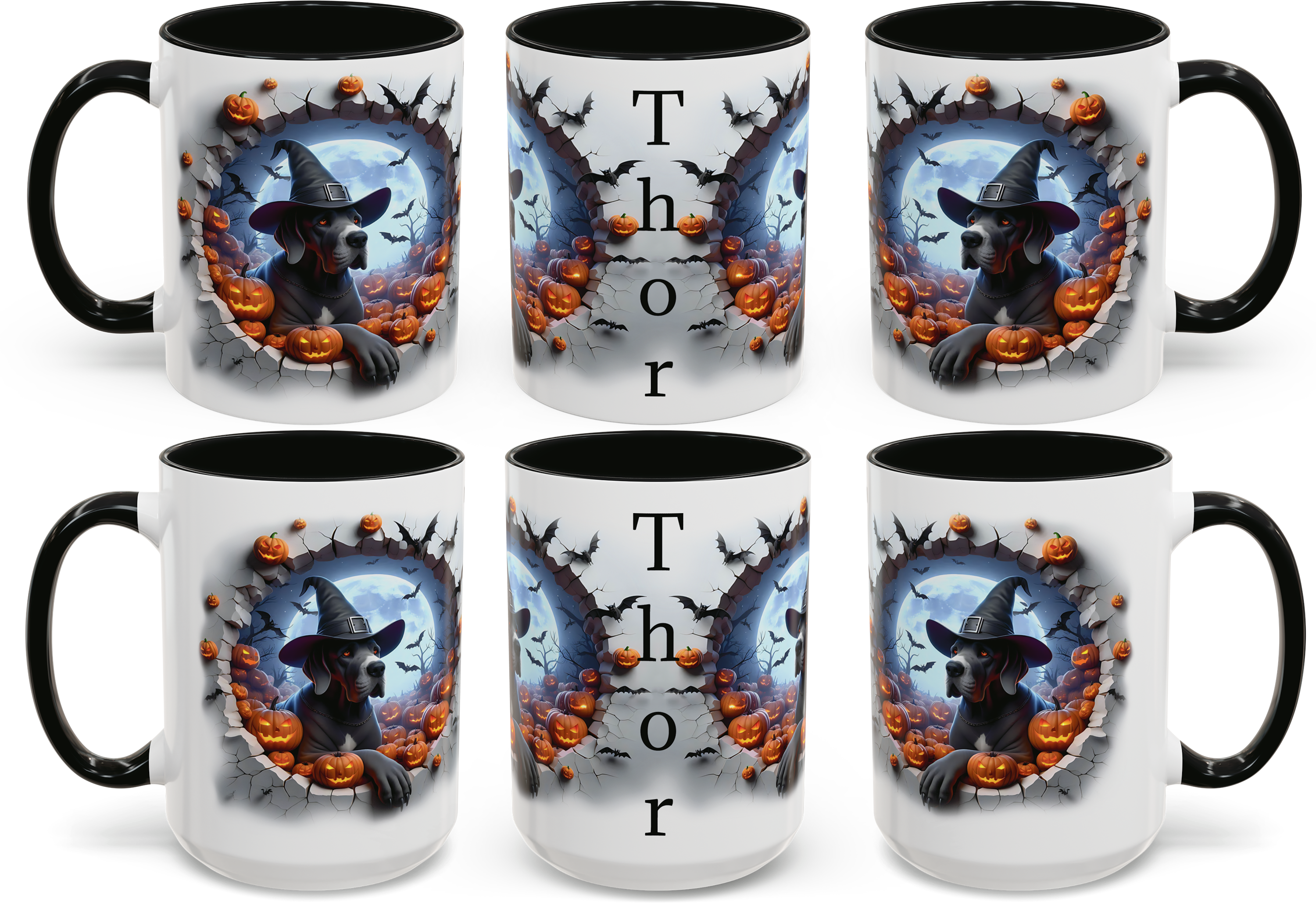 Halloween-Themed Great Dane Accent Coffee Mug | Spooky Decor, Coffee Lover Gift, Fall Mug, Witch Dog Mug, Personalized Halloween Cup product thumbnail image Halloween-Themed Great Dane Accent Coffee Mug | Spooky Decor, Coffee Lover Gift, Fall Mug, Witch Dog Mug, Personalized Halloween Cup product thumbnail image