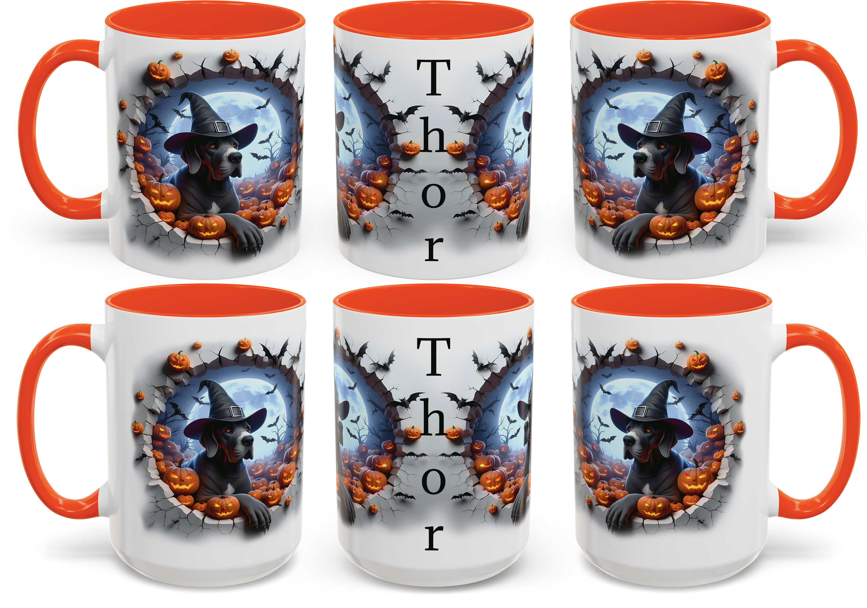 Halloween-Themed Great Dane Accent Coffee Mug | Spooky Decor, Coffee Lover Gift, Fall Mug, Witch Dog Mug, Personalized Halloween Cup product thumbnail image Halloween-Themed Great Dane Accent Coffee Mug | Spooky Decor, Coffee Lover Gift, Fall Mug, Witch Dog Mug, Personalized Halloween Cup product thumbnail image