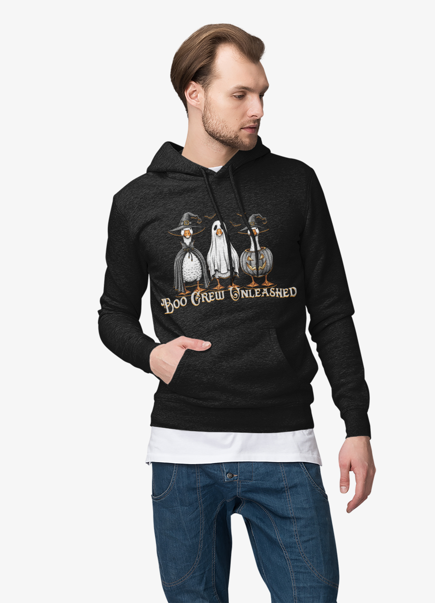Boo Crew Goose Cute Halloween Pumpkin Witch Ghost - Hoodie - Hooded Sweatshirt product thumbnail image Boo Crew Goose Cute Halloween Pumpkin Witch Ghost - Hoodie - Hooded Sweatshirt product thumbnail image