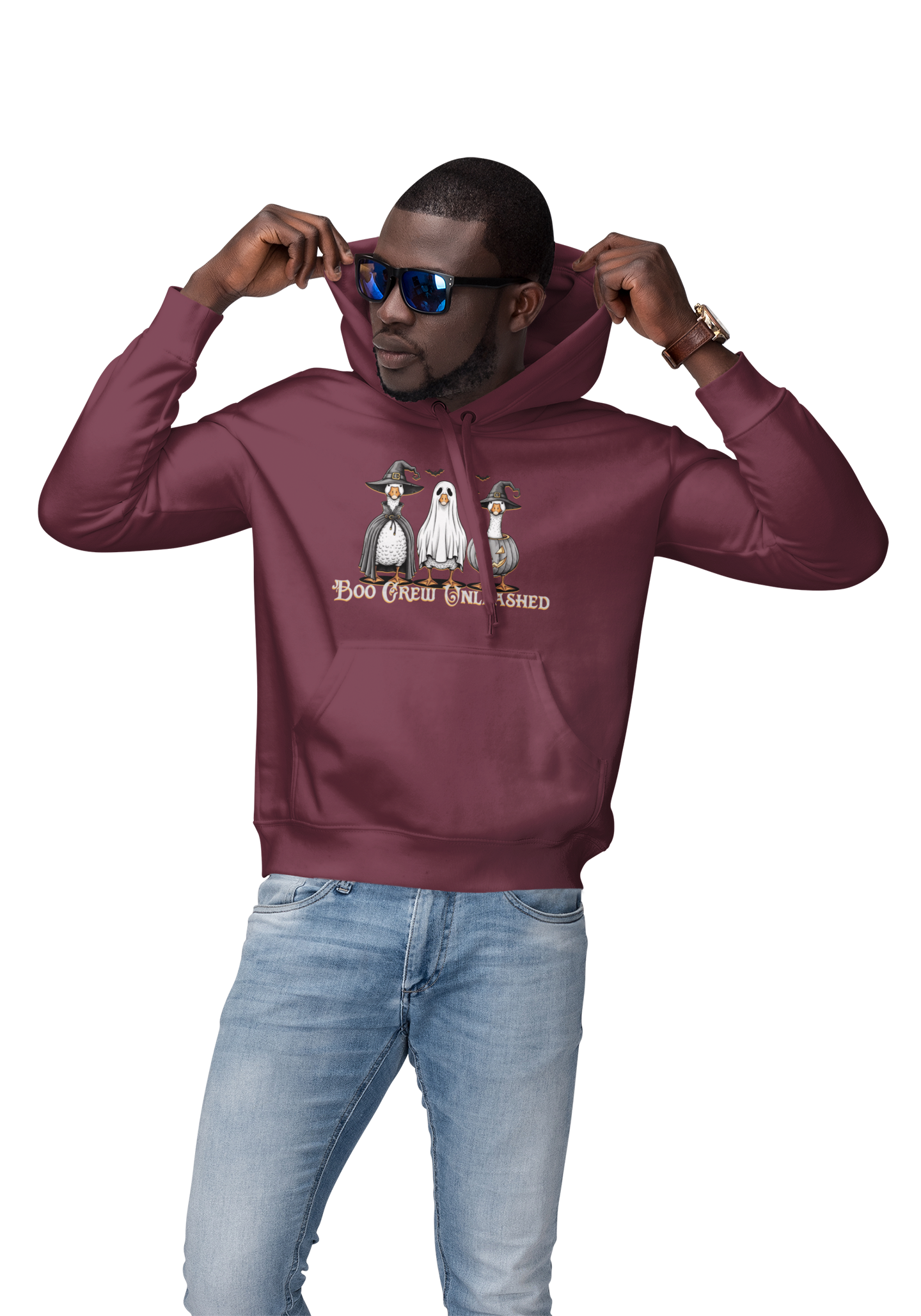  Boo Crew Goose Cute Halloween Pumpkin Witch Ghost - Hoodie - Hooded Sweatshirt  product thumbnail image