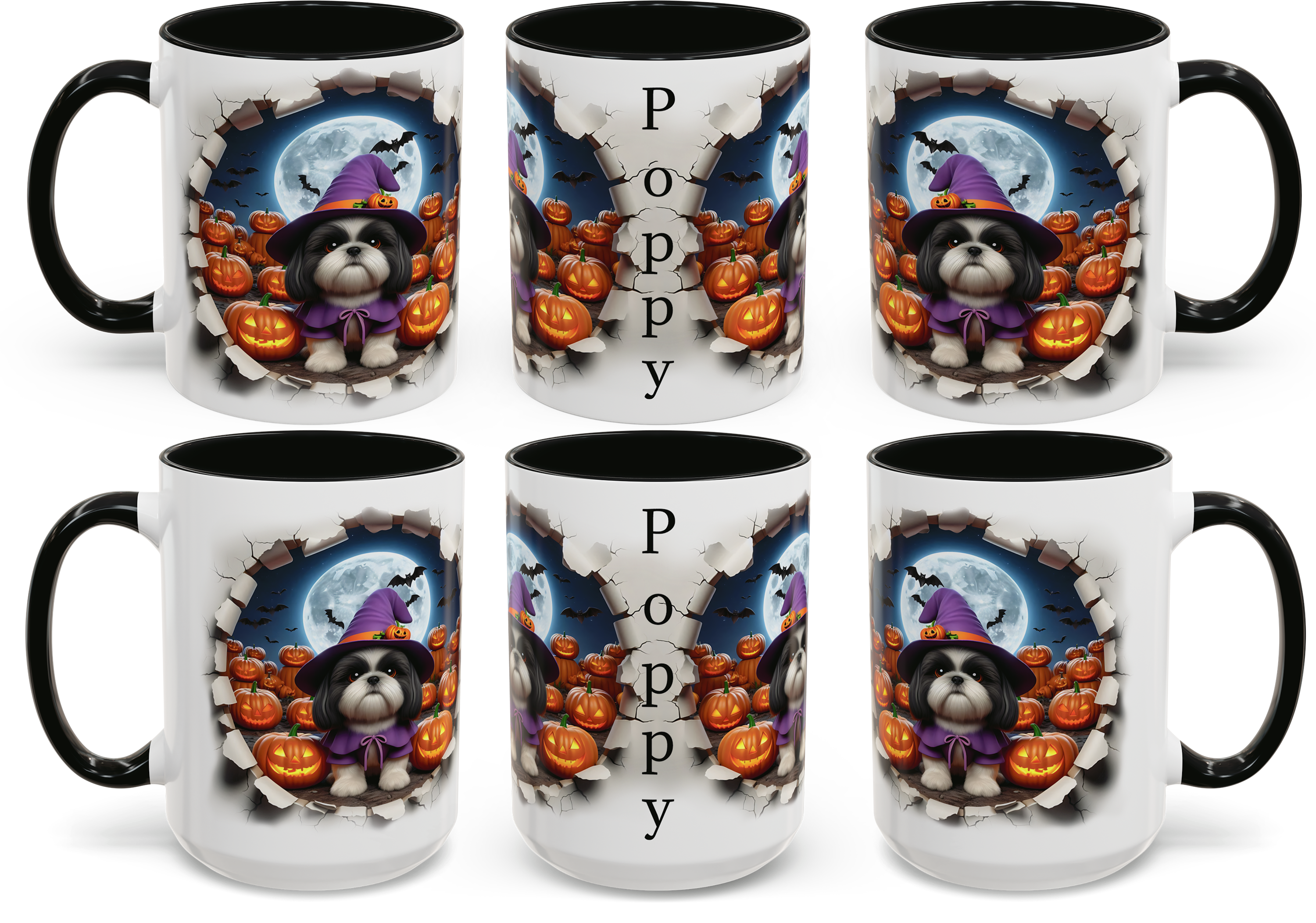 Mug Halloween-Themed Shih Tzu Witchy Dog Design 11oz 15oz Gift Mug Halloween-Themed Shih Tzu Witchy Dog Design 11oz 15oz Gift