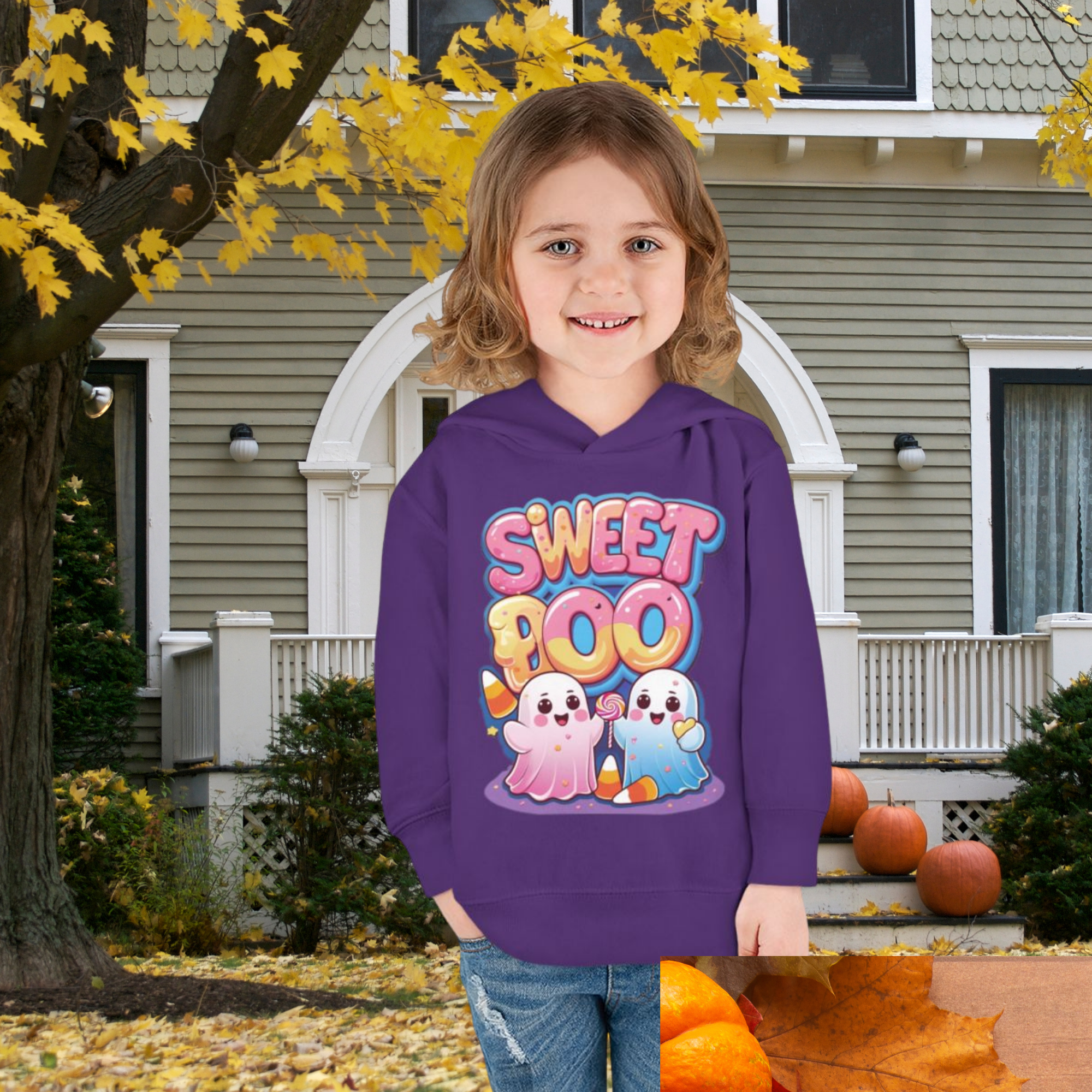 Adorable Toddler Hoodie Sweet Boo Ghost Halloween Hoodie for Kids | Cute Kawaii Candy Ghost Sweatshirt | Fall Spooky Season Outfit