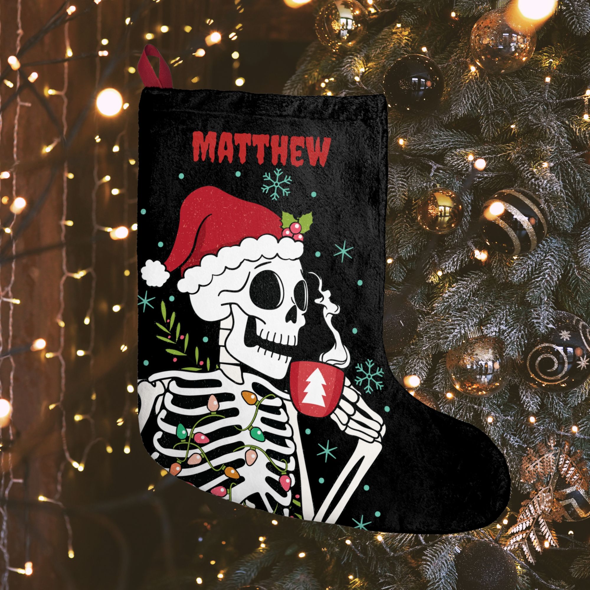 Personalized Skeleton Christmas Stocking