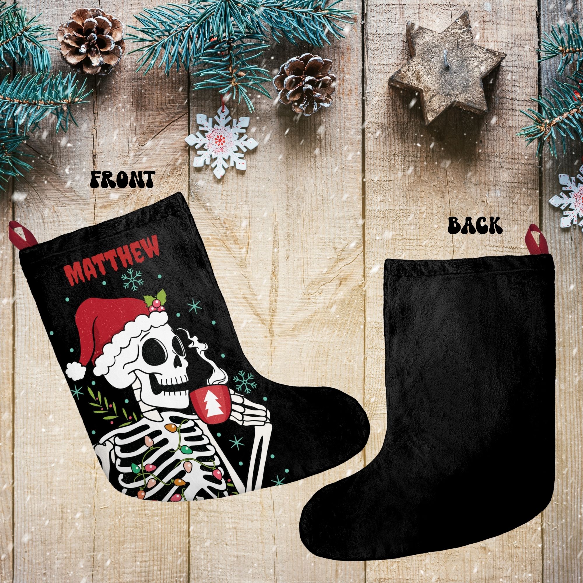 Personalized Skeleton Christmas Stocking product thumbnail image