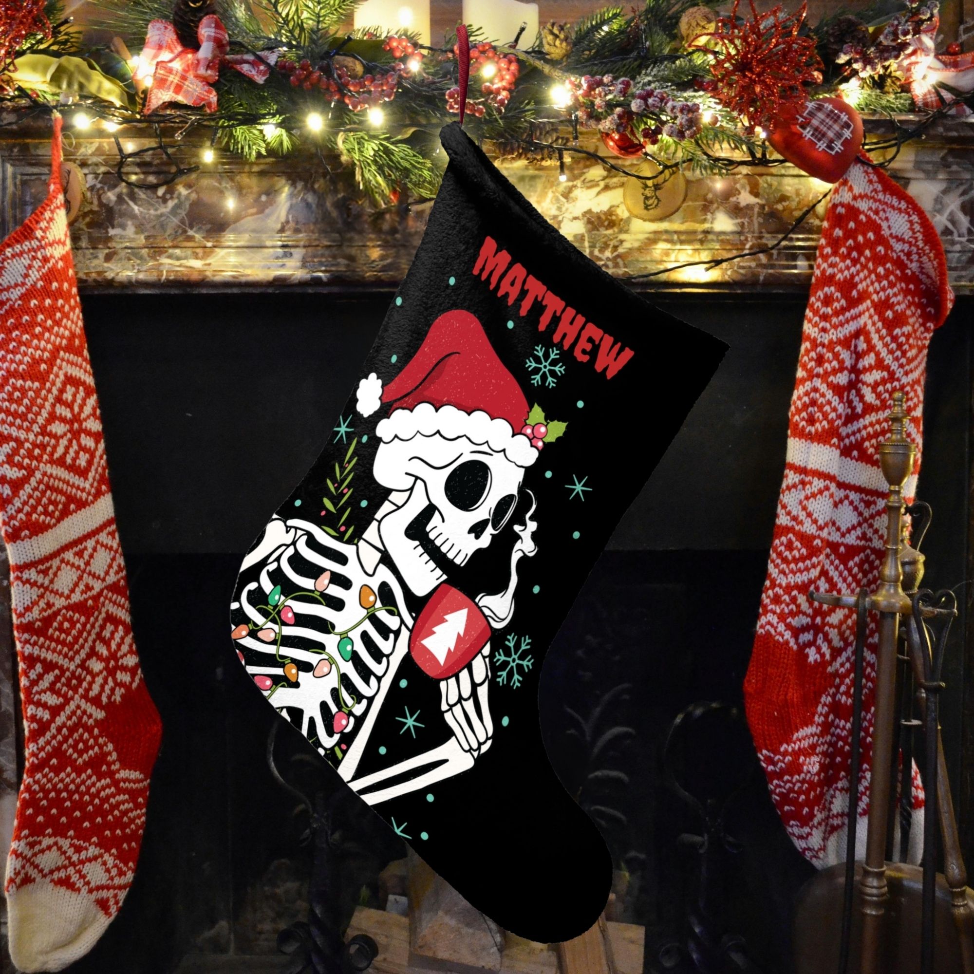 Personalized Skeleton Christmas Stocking product thumbnail image