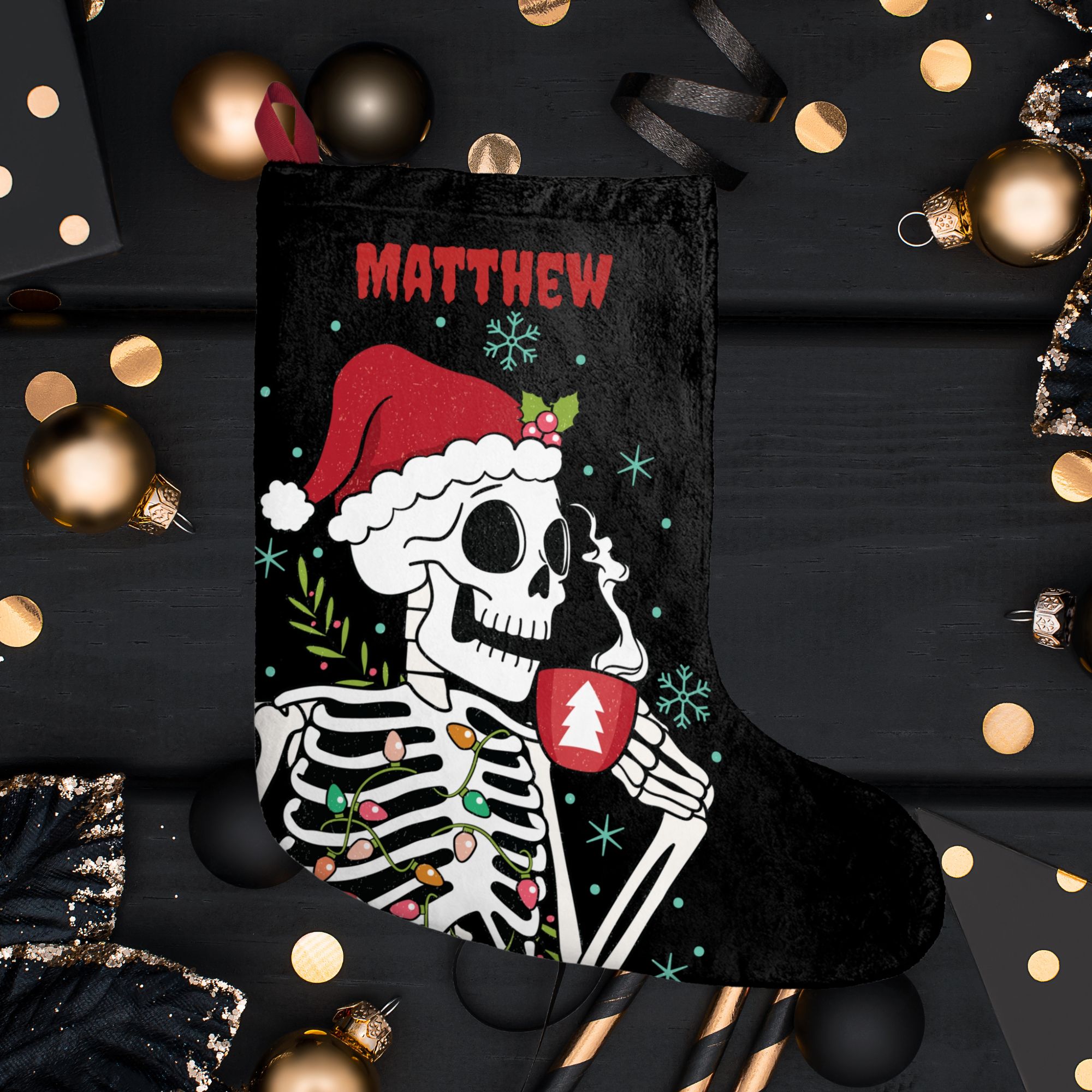 Personalized Skeleton Christmas Stocking product thumbnail image