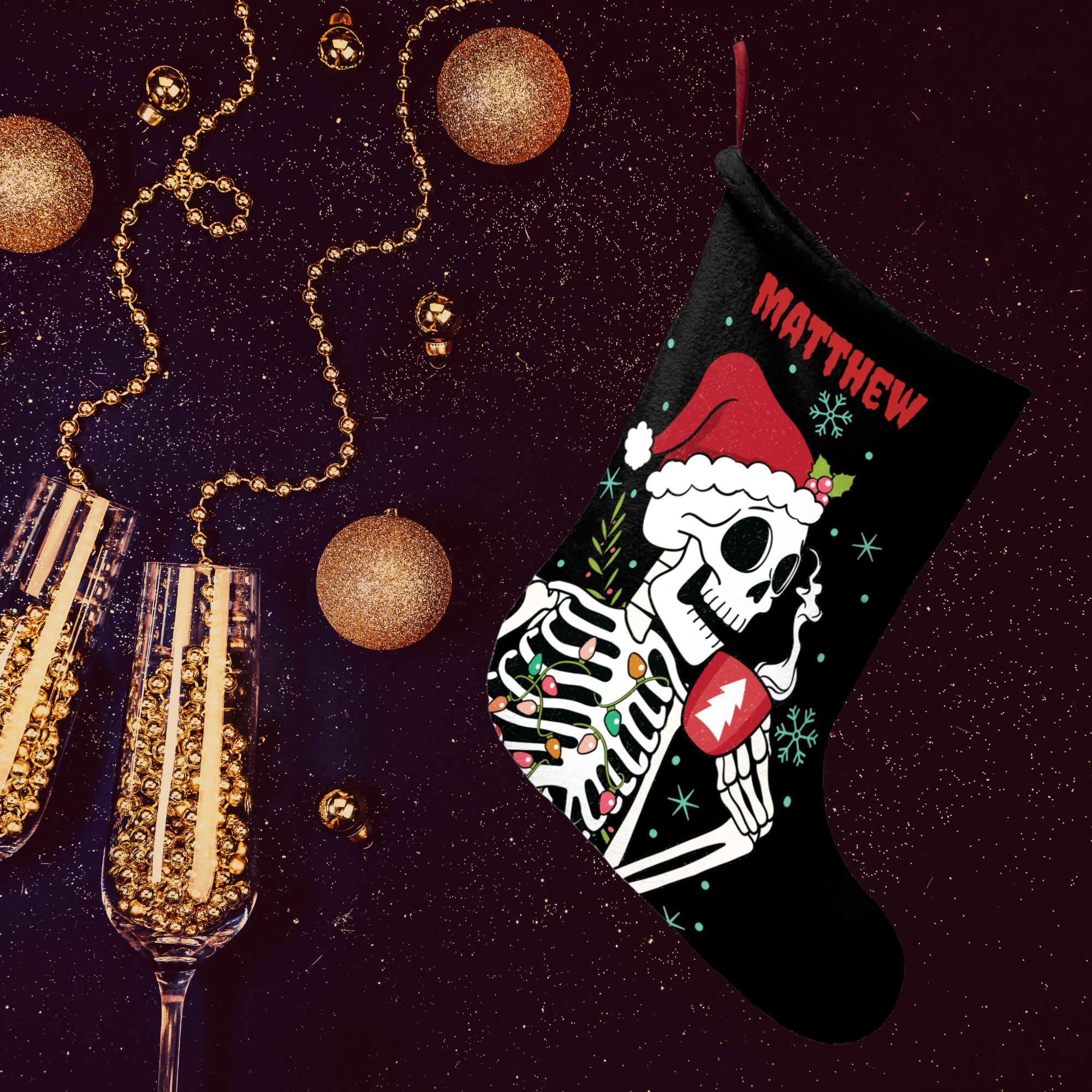 Personalized Skeleton Christmas Stocking product thumbnail image