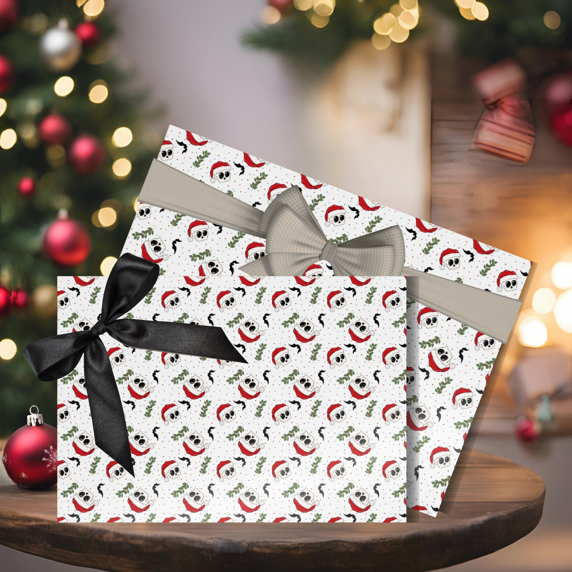 Gothic Christmas Skull Gift Wrap product thumbnail image