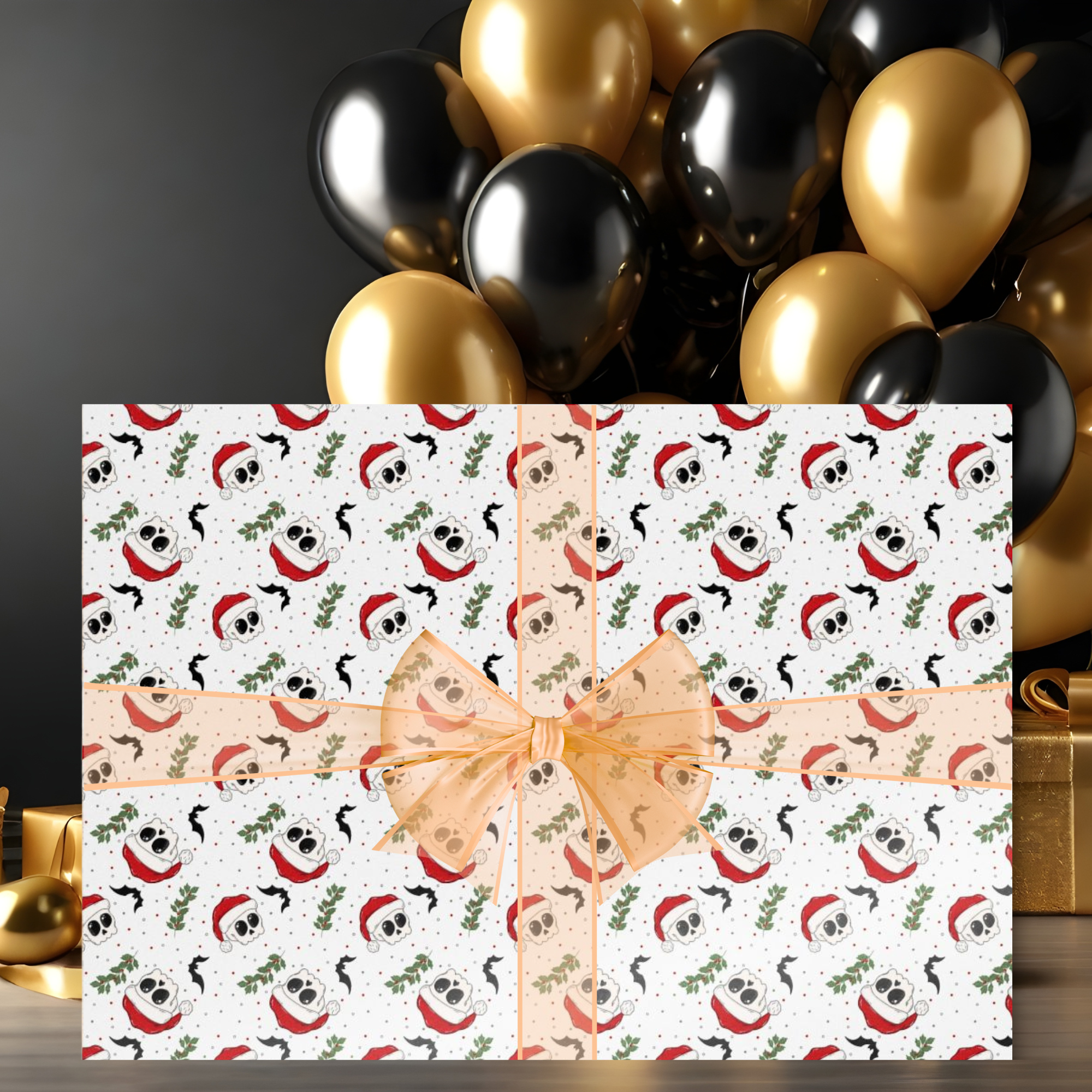 Gothic Christmas Skull Gift Wrap product thumbnail image