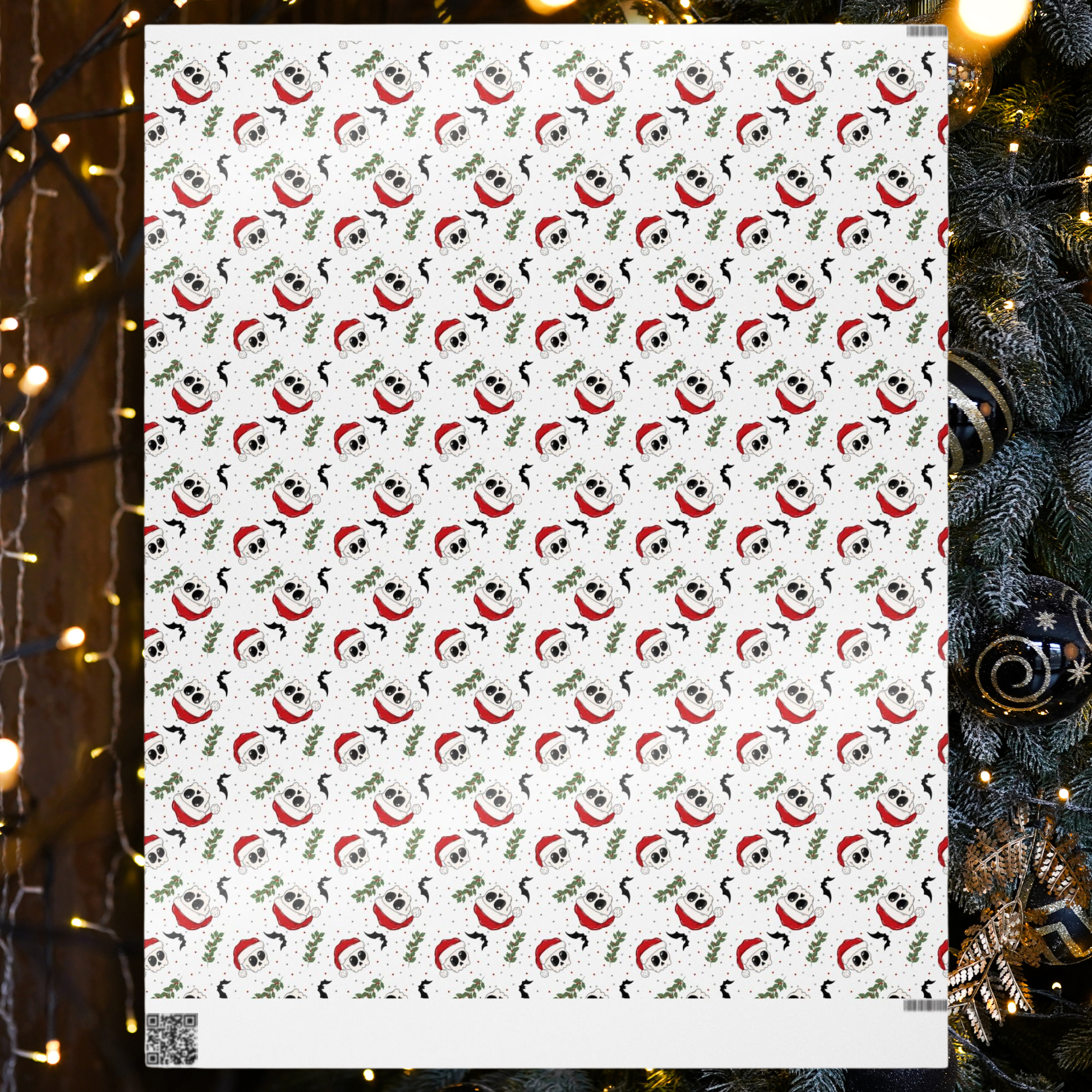 Gothic Christmas Skull Gift Wrap product thumbnail image