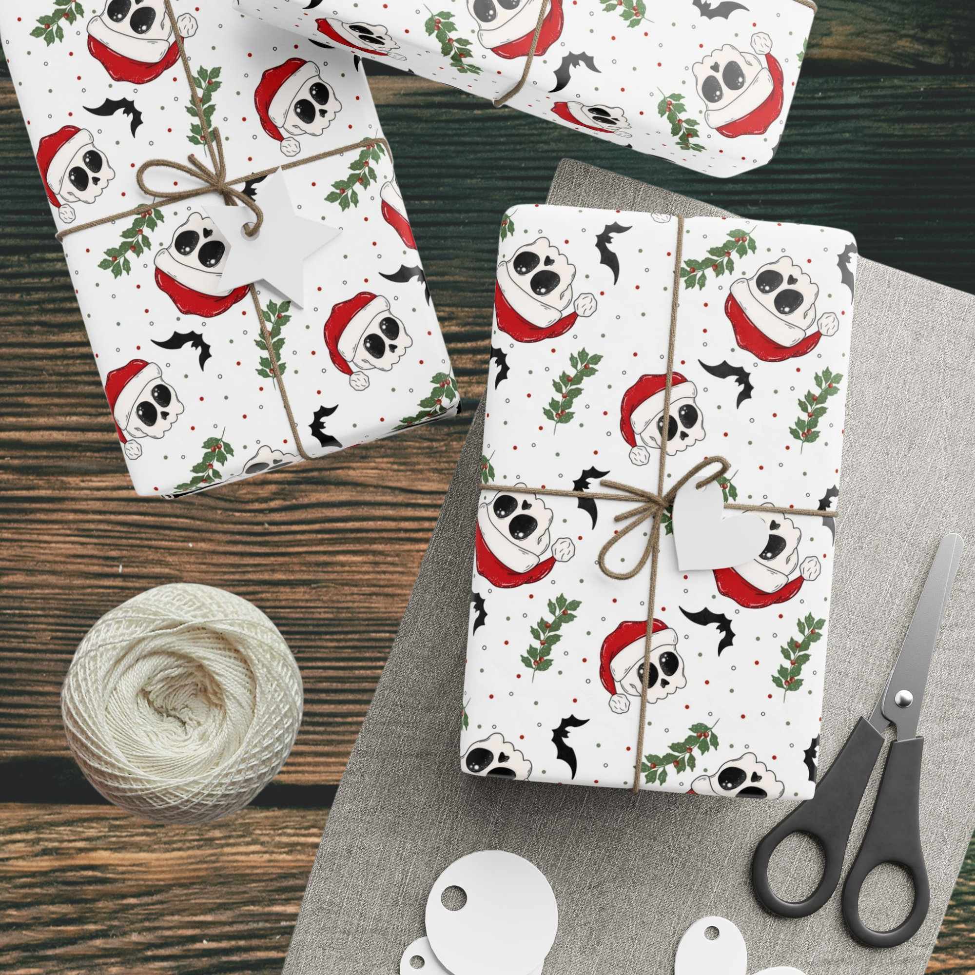 Gothic Christmas Skull Gift Wrap product thumbnail image