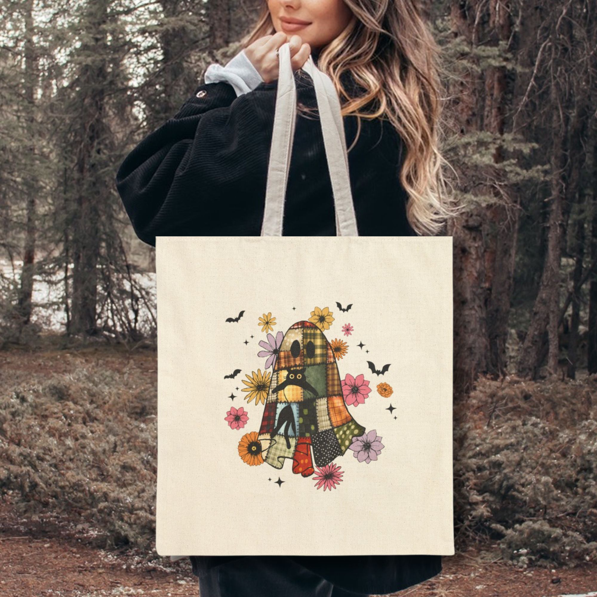 Patchwork Ghost Tote Bag