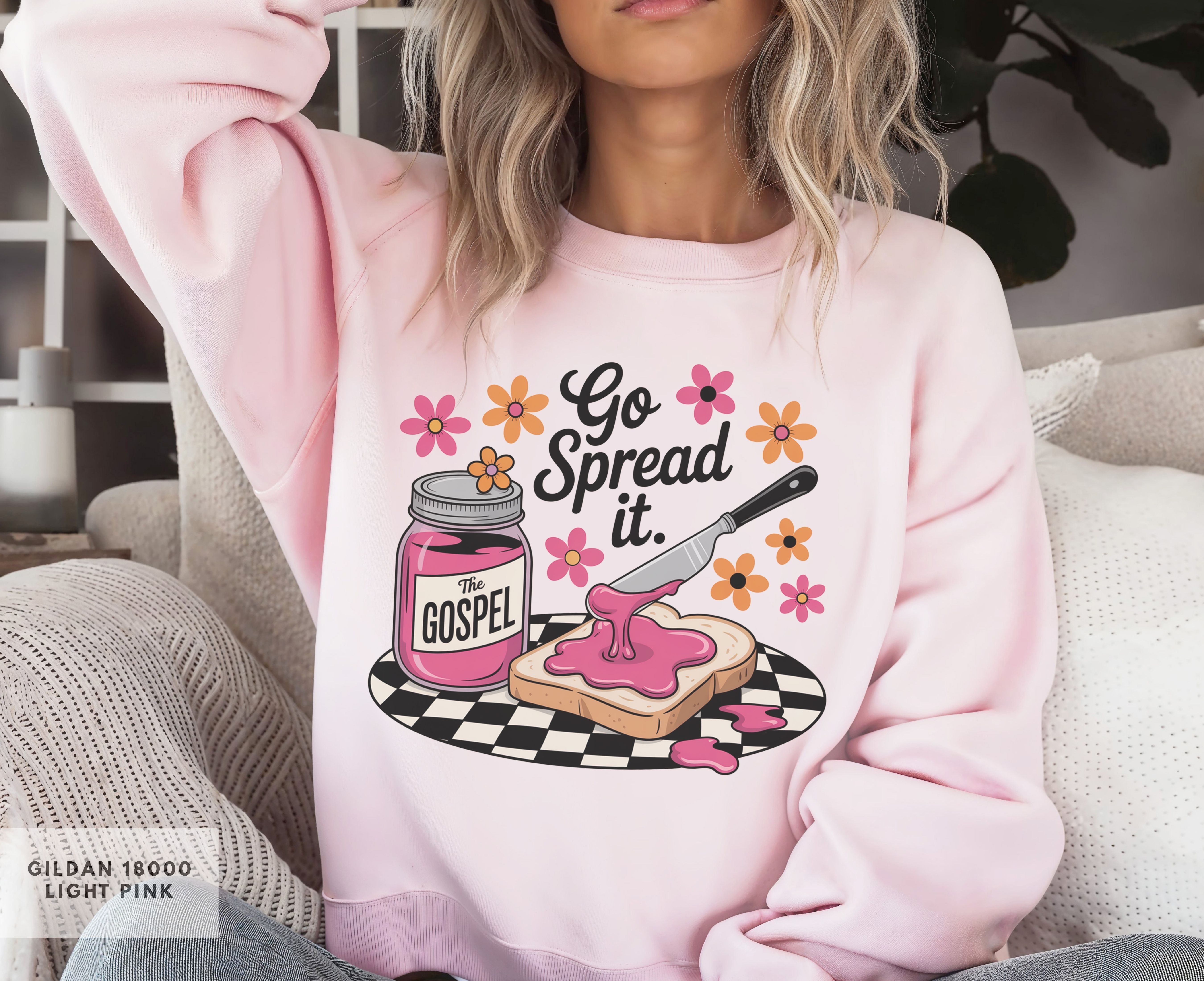 Spread the Gospel Sweatshirt, Cozy Christian Crewneck, Cute Faith-Inspired Gift, Fun Christian Design, Gift for Friend or Coworker