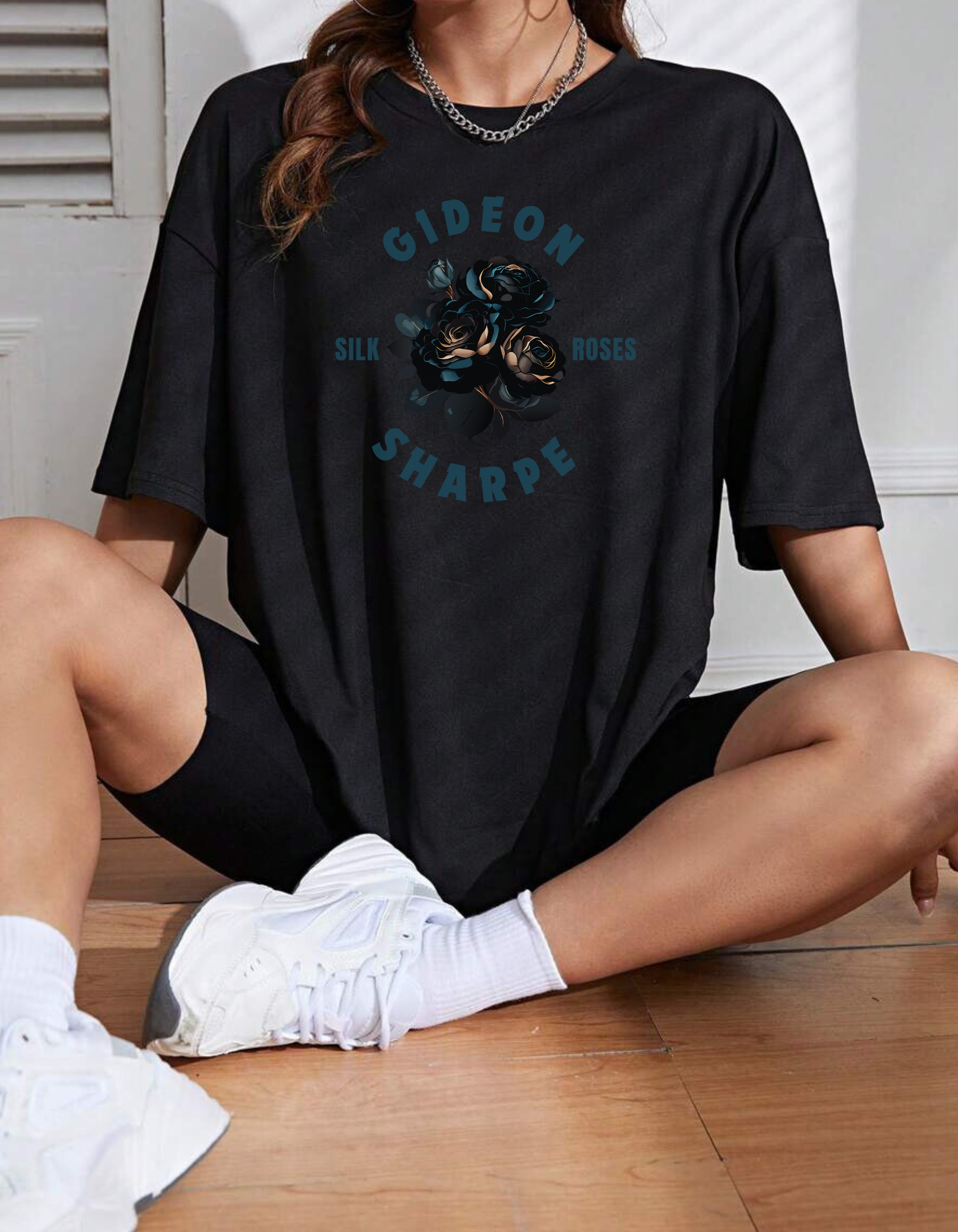 Gideon Sharp Silk Roses Comfort Colors T-Shirt, The Crimson Moth product thumbnail image