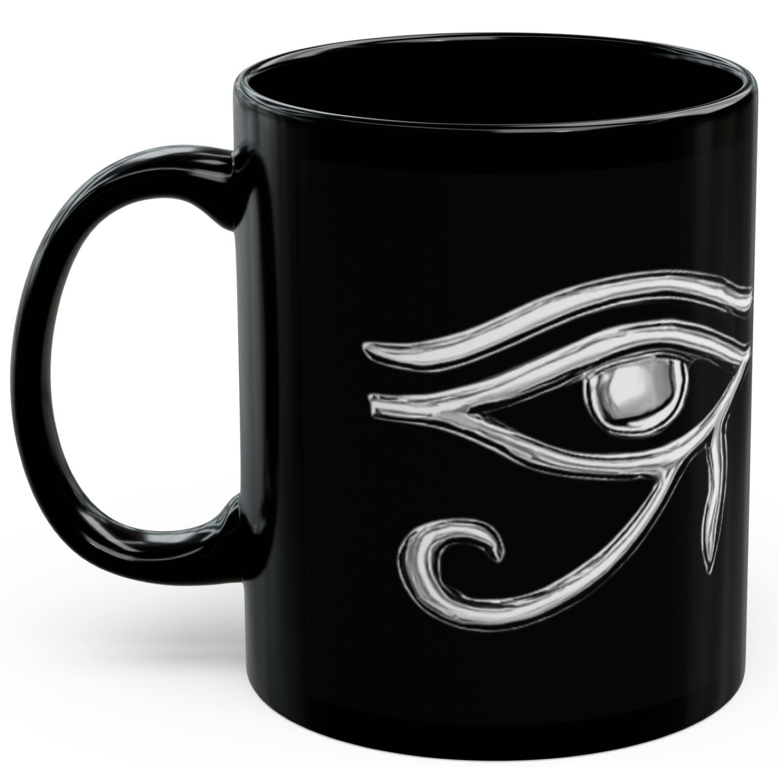 Eye of Horus &amp; Eye of Ra Protection Mug – Witchy Coffee Cup, Pagan Gift, Spiritual Occult Drinkware, Black Ceramic Witch Mug (11oz / 15oz)