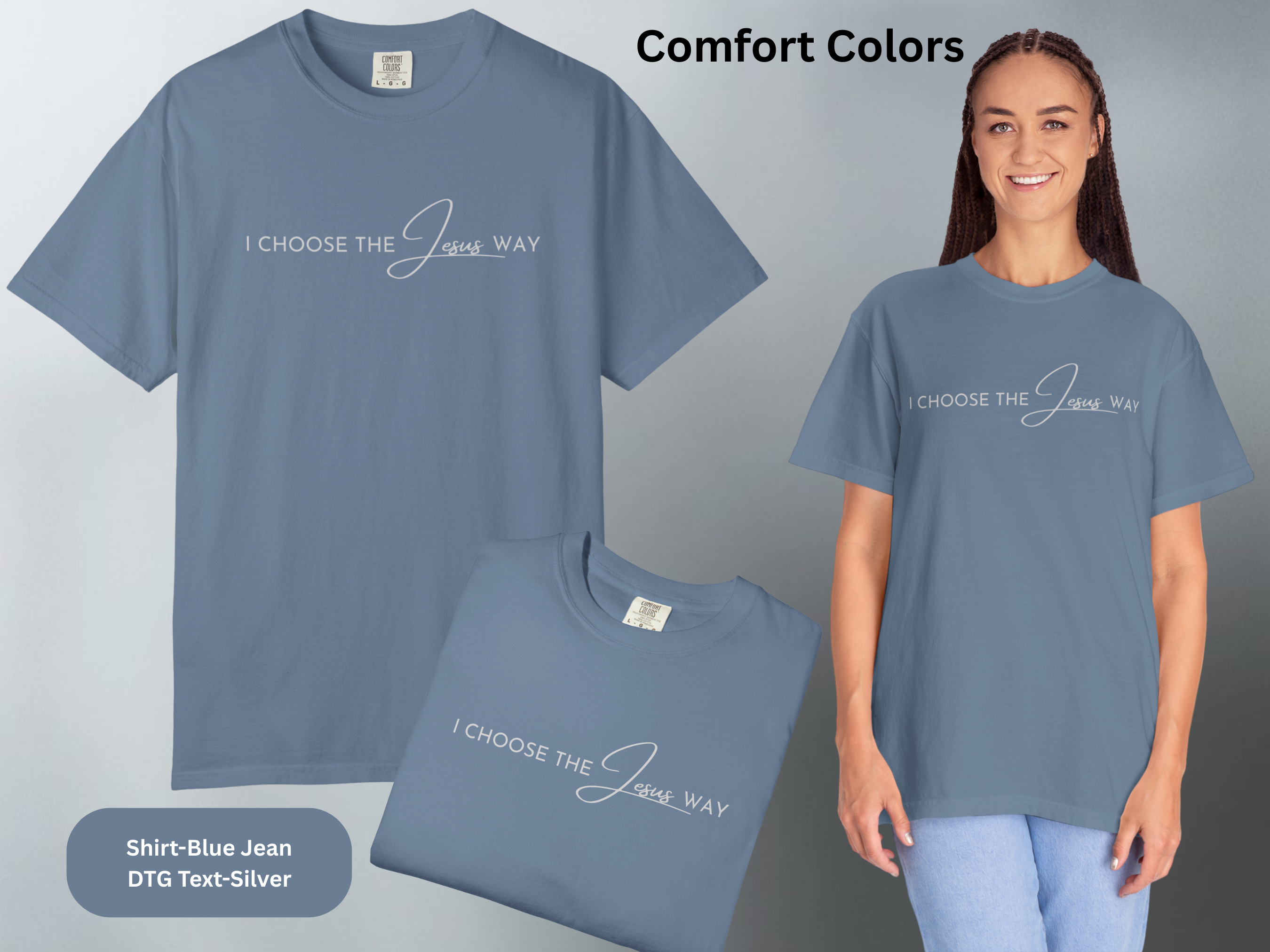 Comfort Color-"I Choose the Jesus Way Shirt", Women's Tee product thumbnail image Comfort Color-"I Choose the Jesus Way Shirt", Women's Tee product thumbnail image