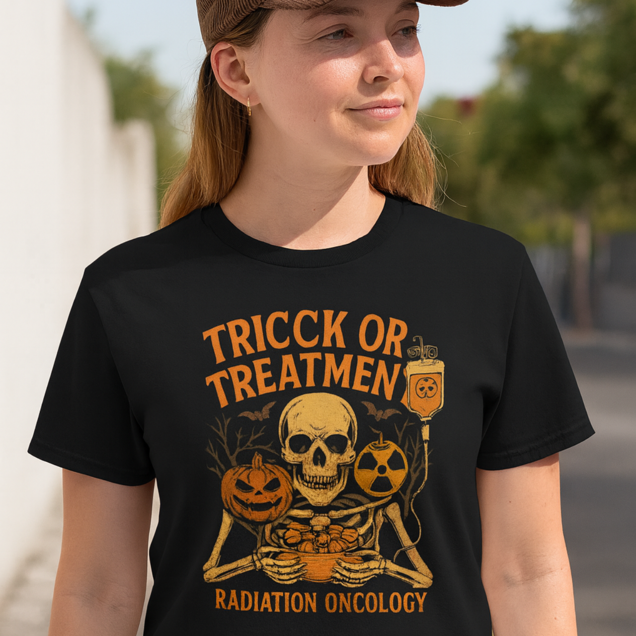 Trick or Treatment Halloween Radiation Oncology Rad Therapy T-Shirt, 