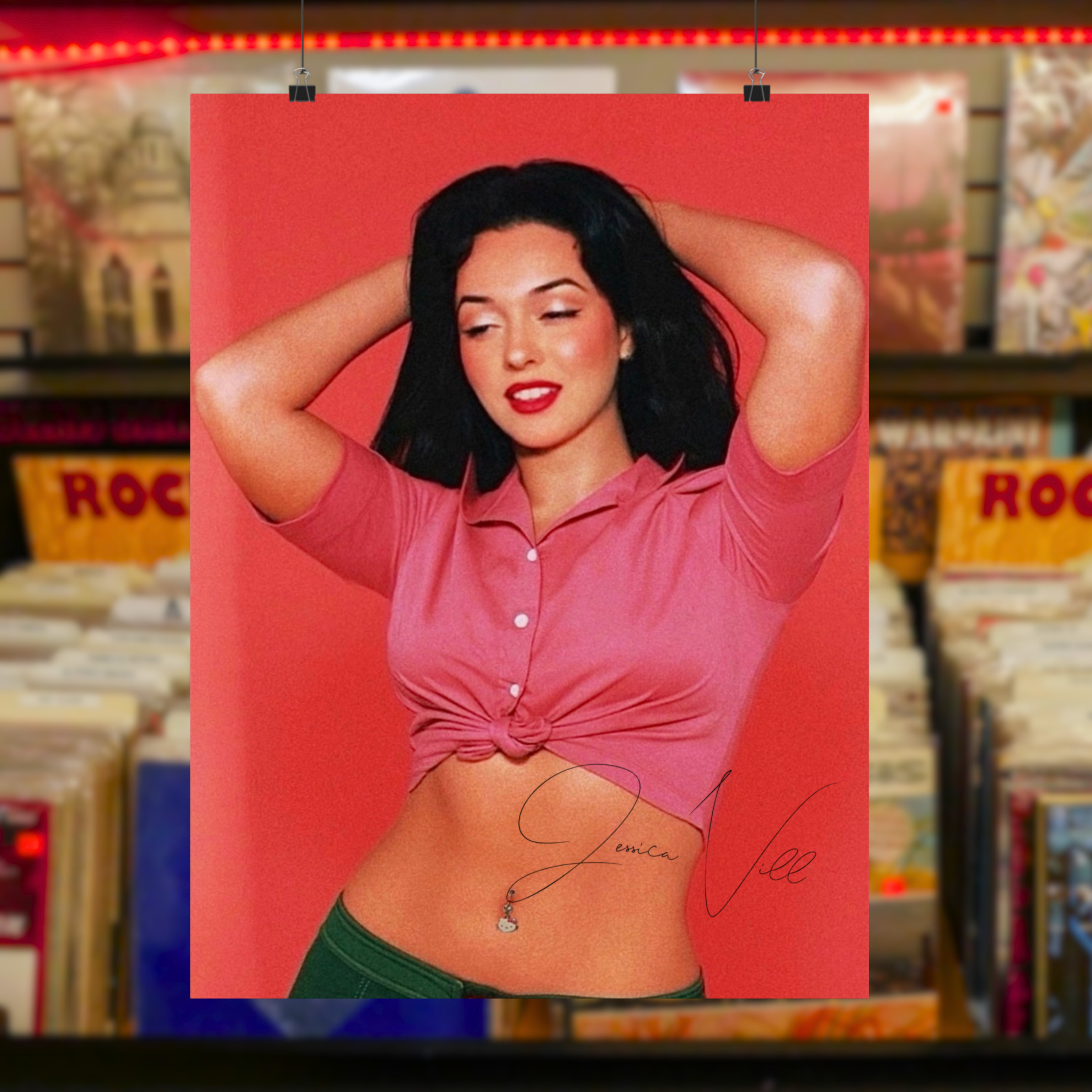 Vertical Poster - Retro Signed Jessica Vill Garage Bedroom Poster product thumbnail image Vertical Poster - Retro Signed Jessica Vill Garage Bedroom Poster product thumbnail image