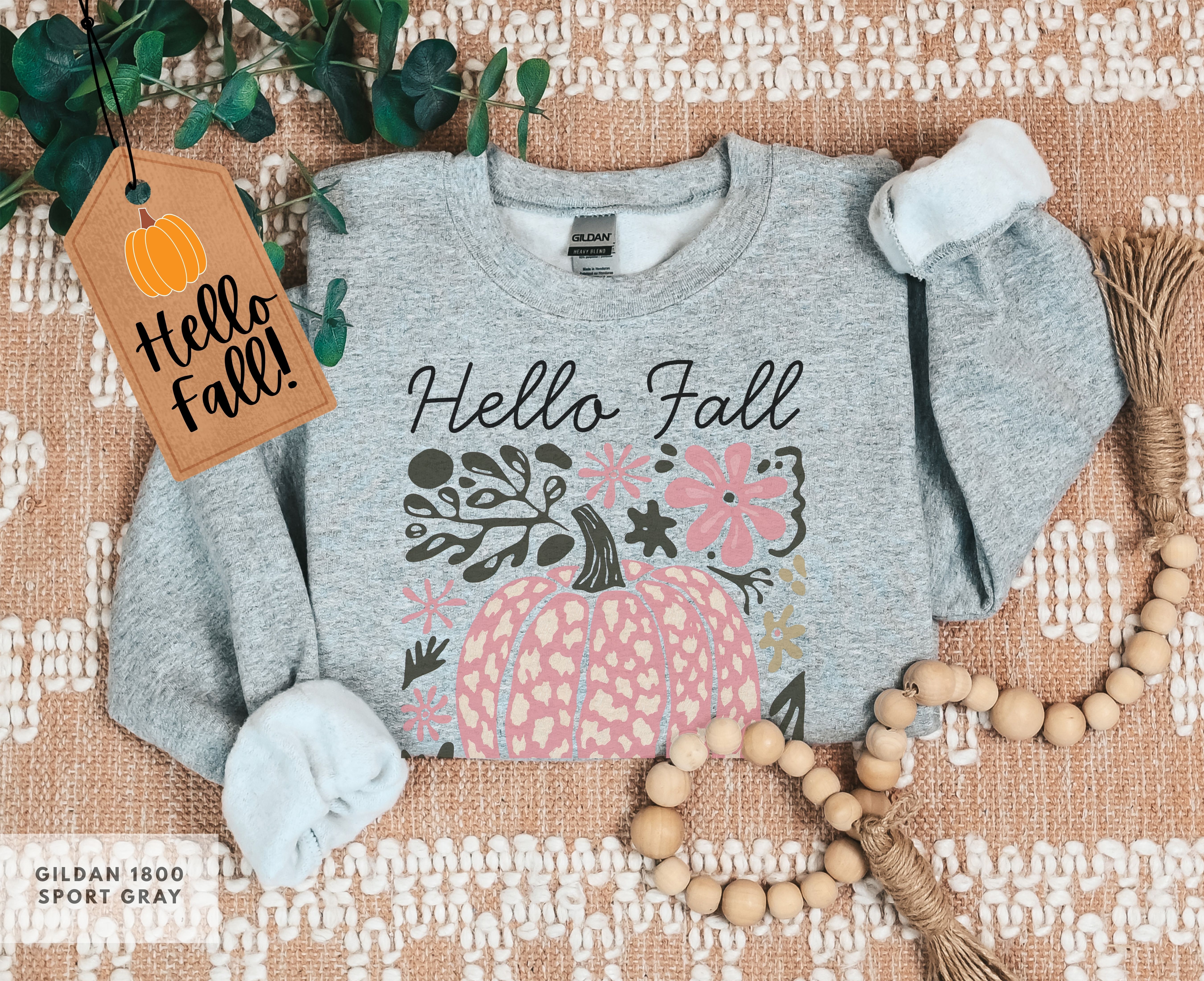 Hello Fall Pumpkin Crewneck Sweatshirt, Cozy Autumn Sweatshirt, Boho Fall Apparel, Autumn Lovers Gift, Seasonal Wardrobe Essential product thumbnail image Hello Fall Pumpkin Crewneck Sweatshirt, Cozy Autumn Sweatshirt, Boho Fall Apparel, Autumn Lovers Gift, Seasonal Wardrobe Essential product thumbnail image