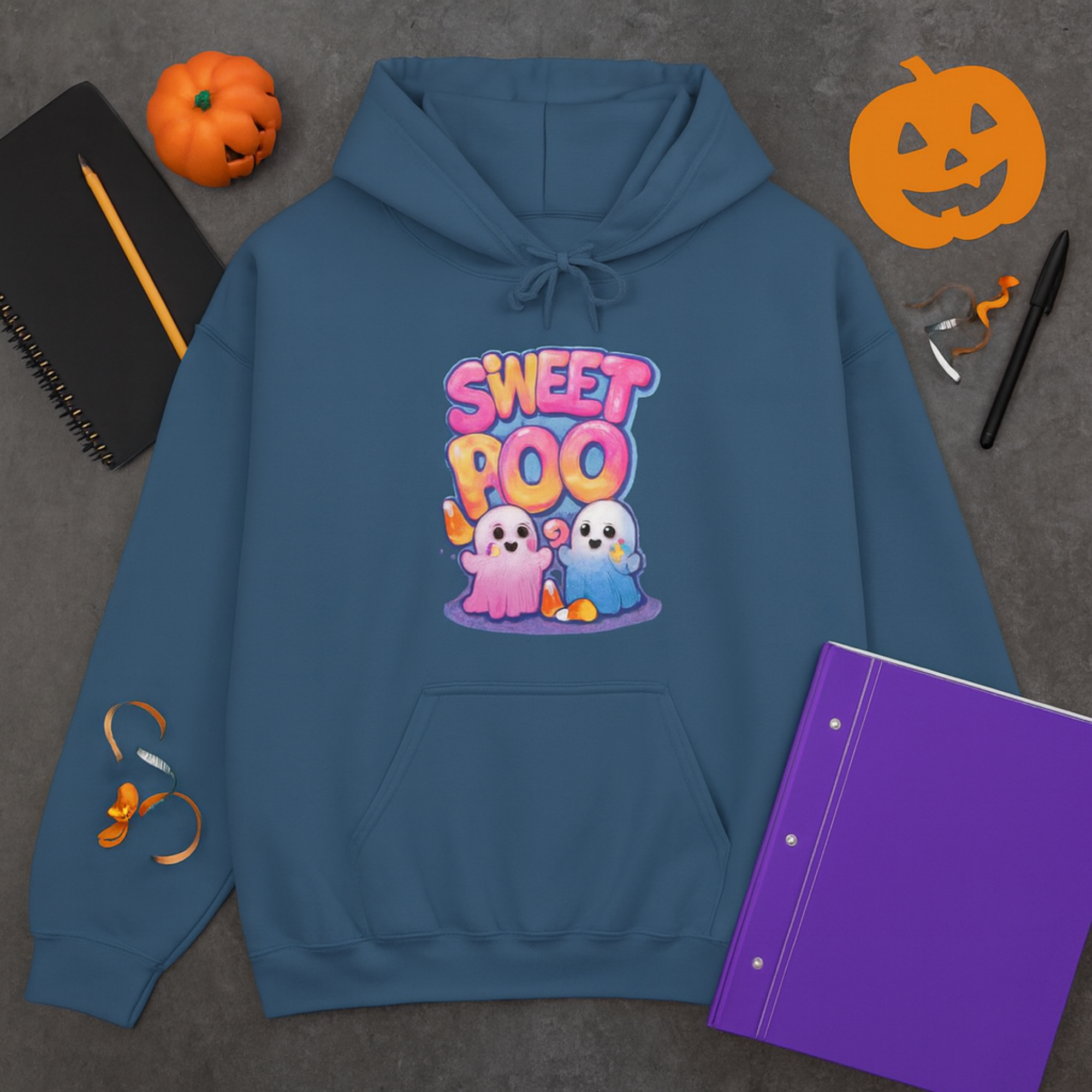 Sweet Boo Halloween Hoodie Unisex Personalized Ghost Sweatshirt Cute Candy Ghost Design Fall Spooky Season Hoodie Gift product thumbnail image Sweet Boo Halloween Hoodie Unisex Personalized Ghost Sweatshirt Cute Candy Ghost Design Fall Spooky Season Hoodie Gift product thumbnail image