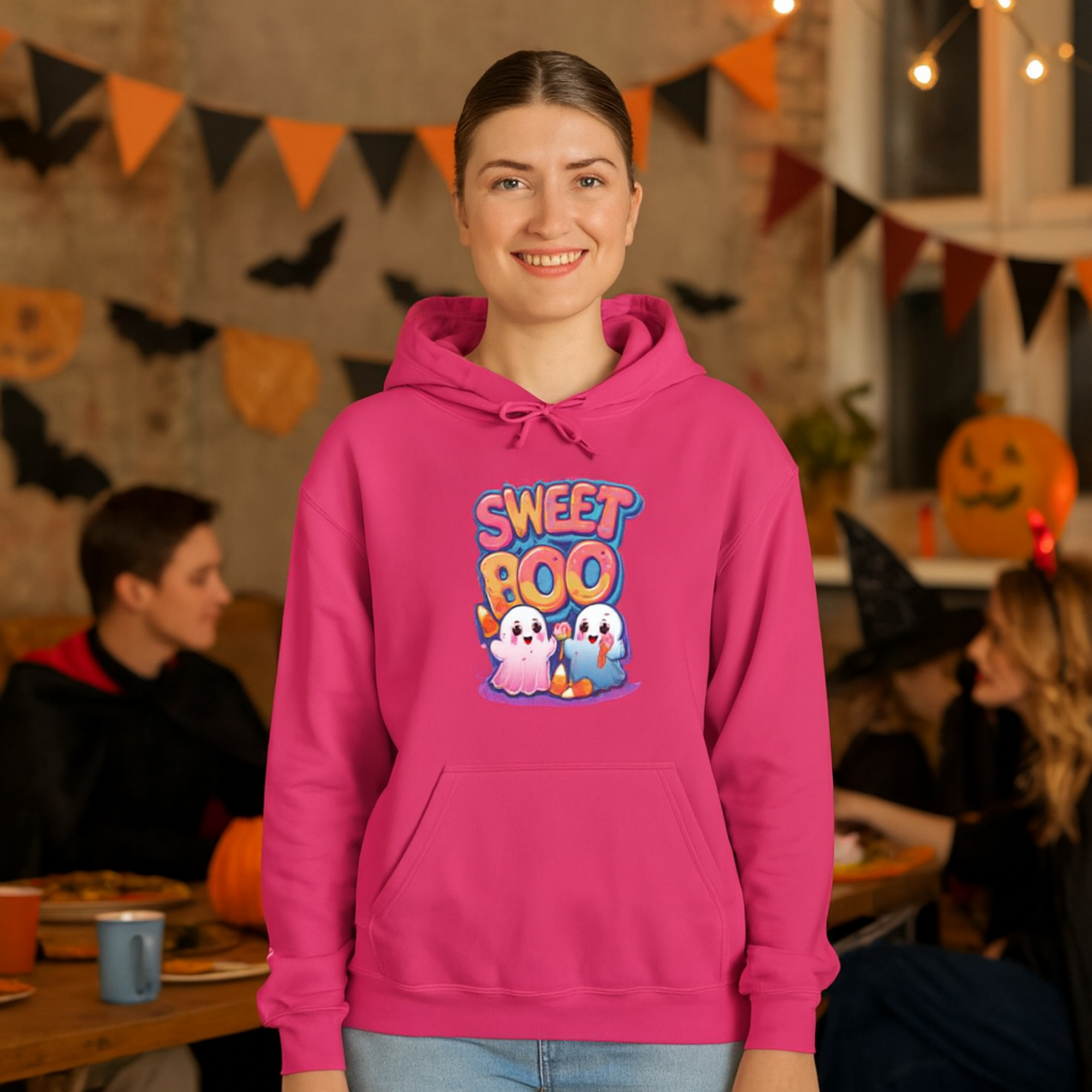 Sweet Boo Halloween Hoodie Unisex Personalized Ghost Sweatshirt Cute Candy Ghost Design Fall Spooky Season Hoodie Gift product thumbnail image Sweet Boo Halloween Hoodie Unisex Personalized Ghost Sweatshirt Cute Candy Ghost Design Fall Spooky Season Hoodie Gift product thumbnail image